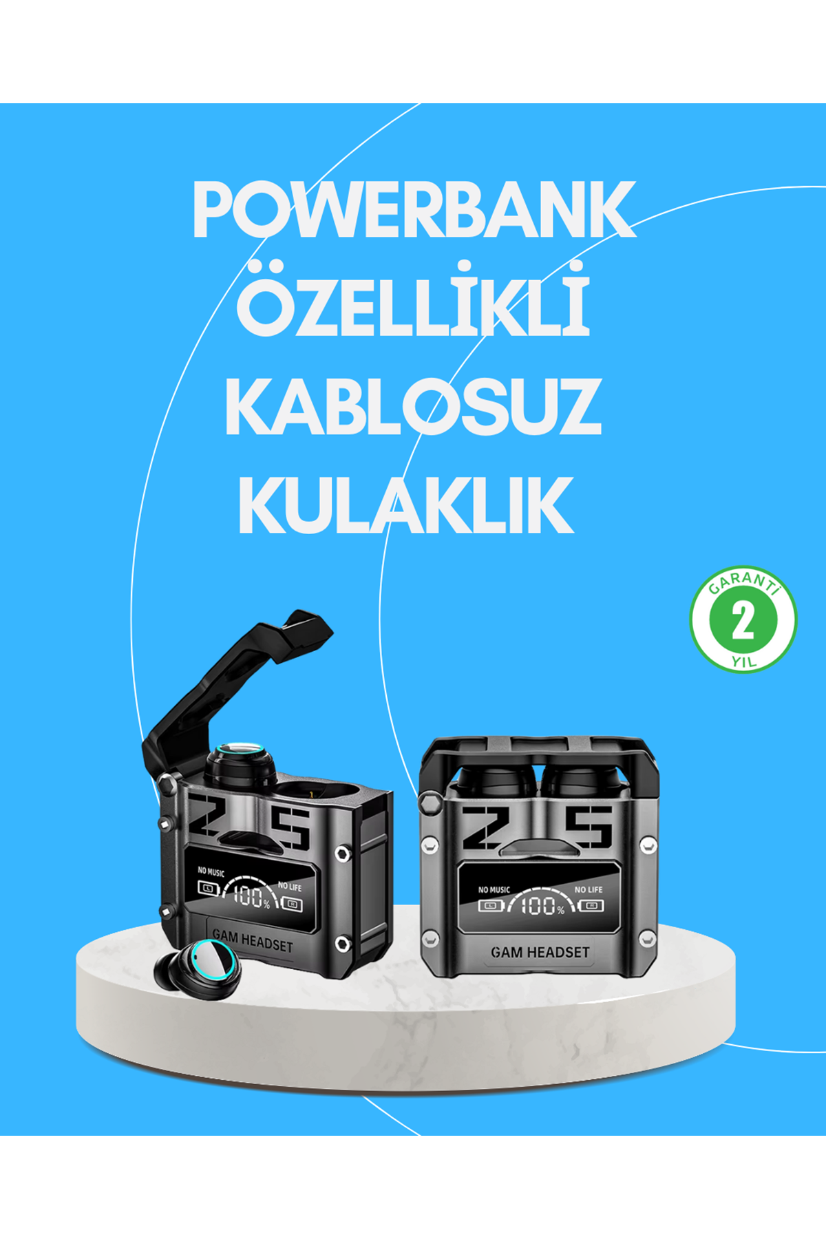 Şarj Kutulu Kablosuz Bluetooth Kulak İçi Spor Kulaklık
