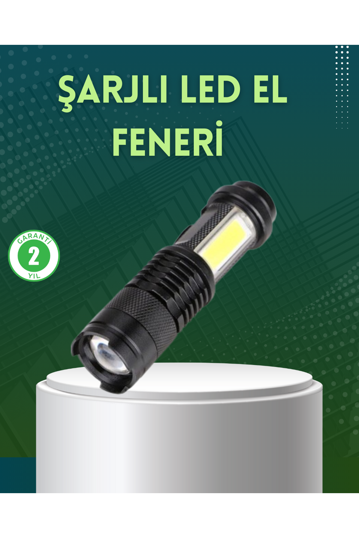 4 Modlu USB Şarjlı LED El Feneri Kamp ve Outdoor
