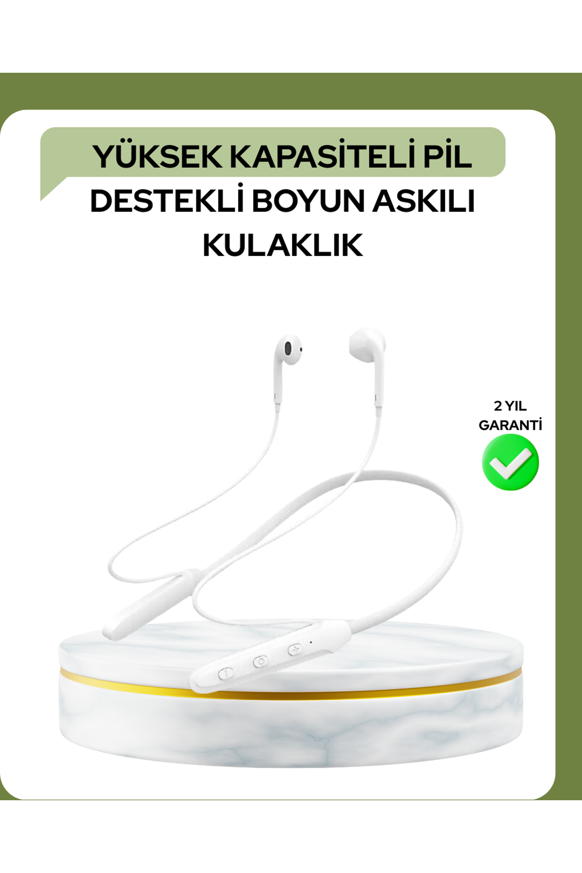 100 Saat Pil Ömrü Boyun Askılı Bluetooth Kablosuz Kulaklık