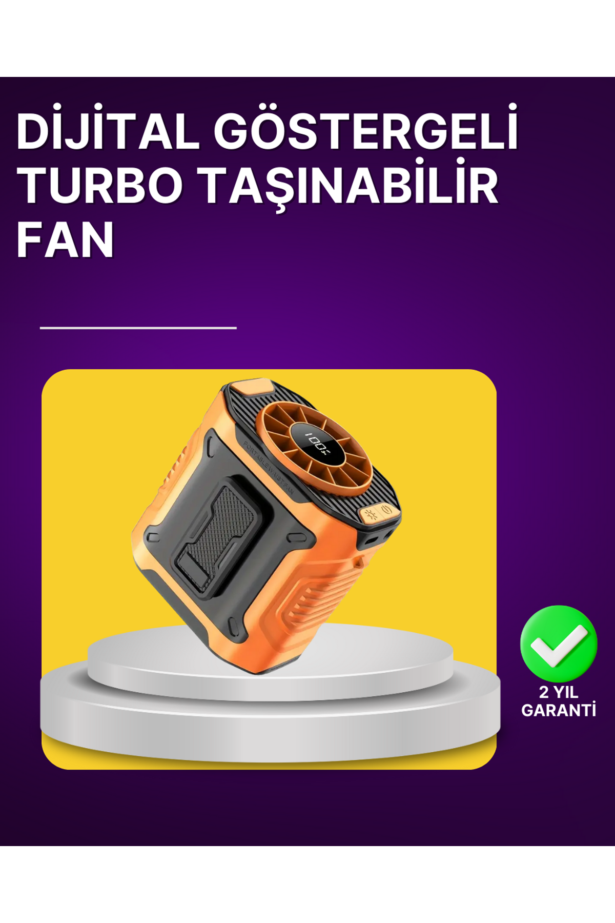 100 Kademeli Hız Ayarlı Taşınabilir Bel ve Boyun Fanı