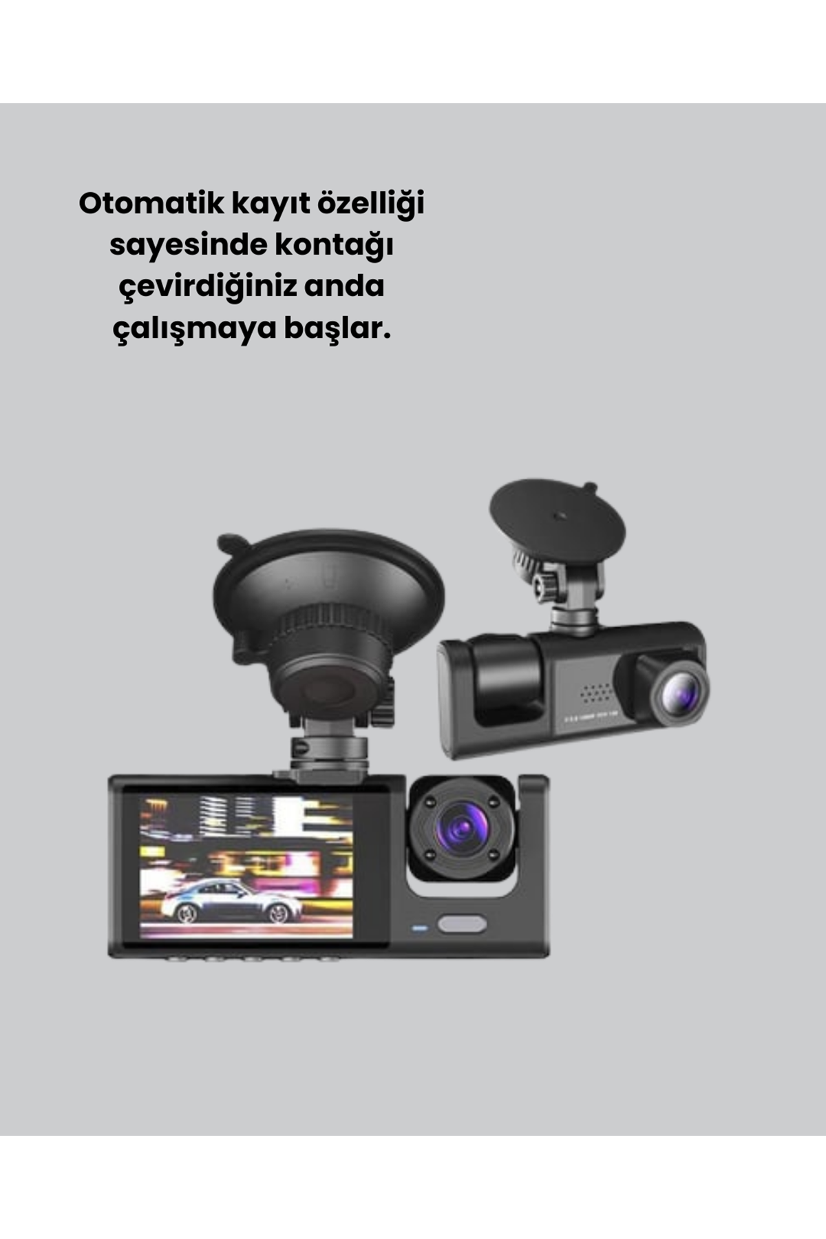 3 Kameralı Araç İçi Kayıt Cihazı  Suya ve Toza Dayanıklı Tasarım