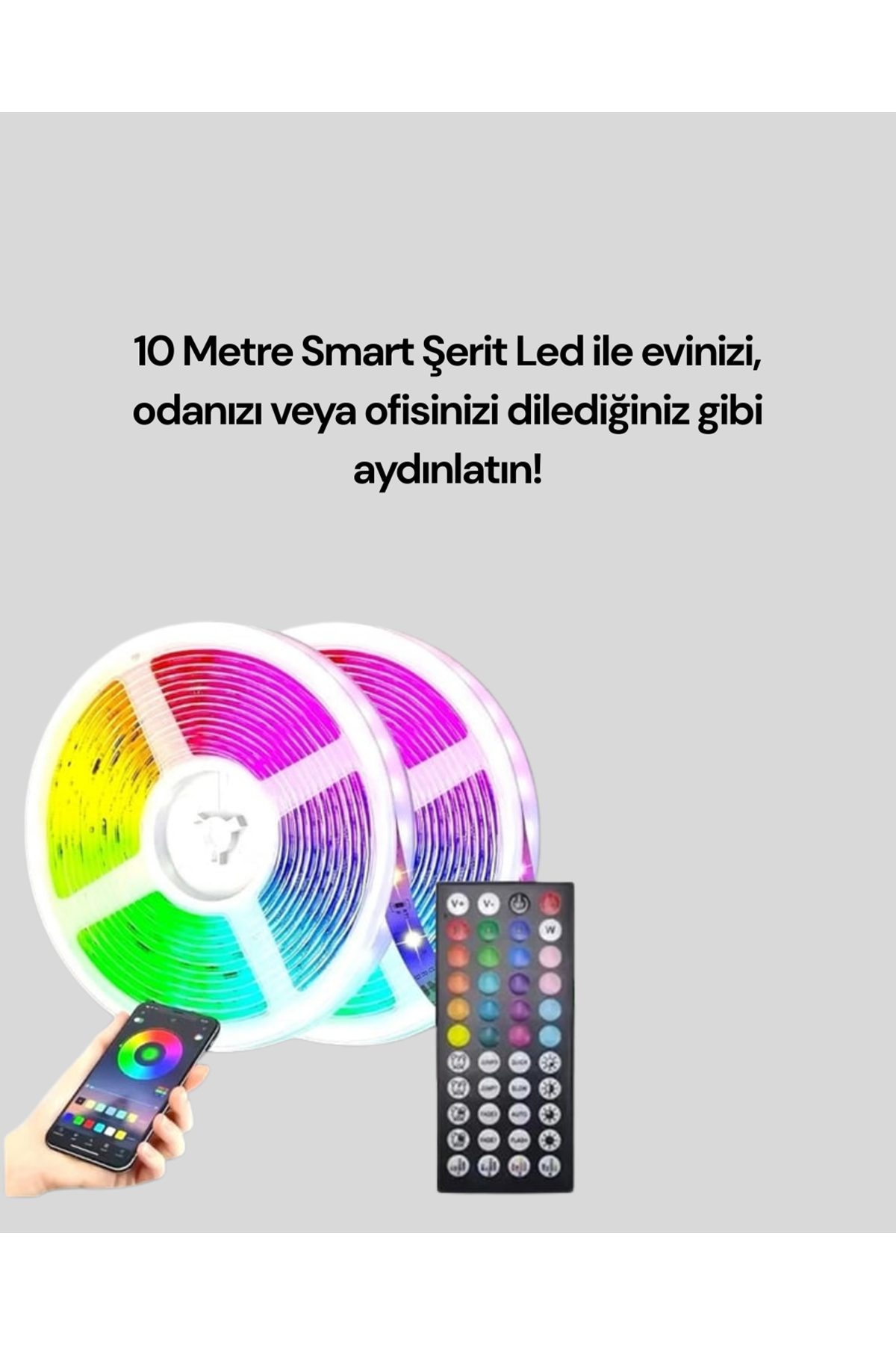Sese Duyarlı 10M Smart Şerit Led IOS Android Kontrollü RGB Işık