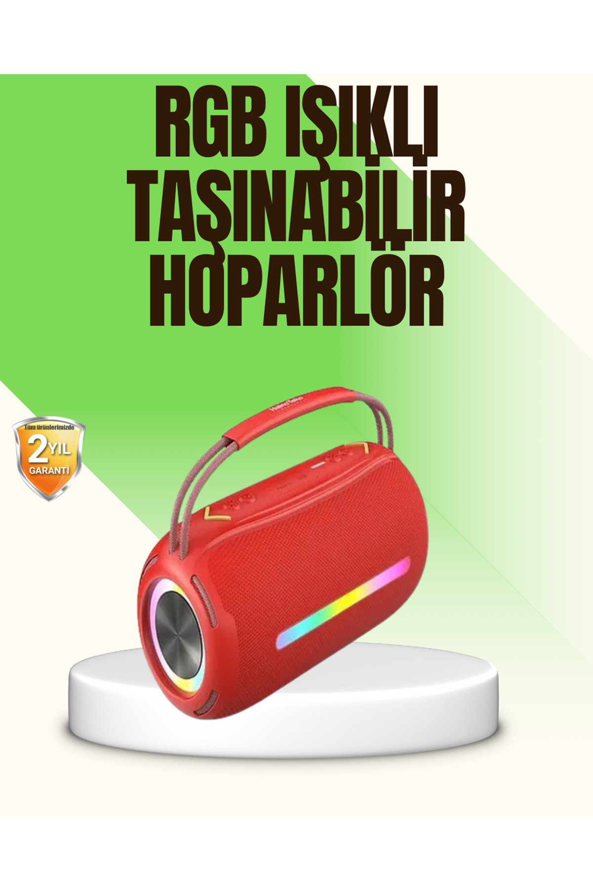RGB LED Işıklı 20W Taşınabilir Bluetooth Hoparlör IPX6 Suya Dayanıklı