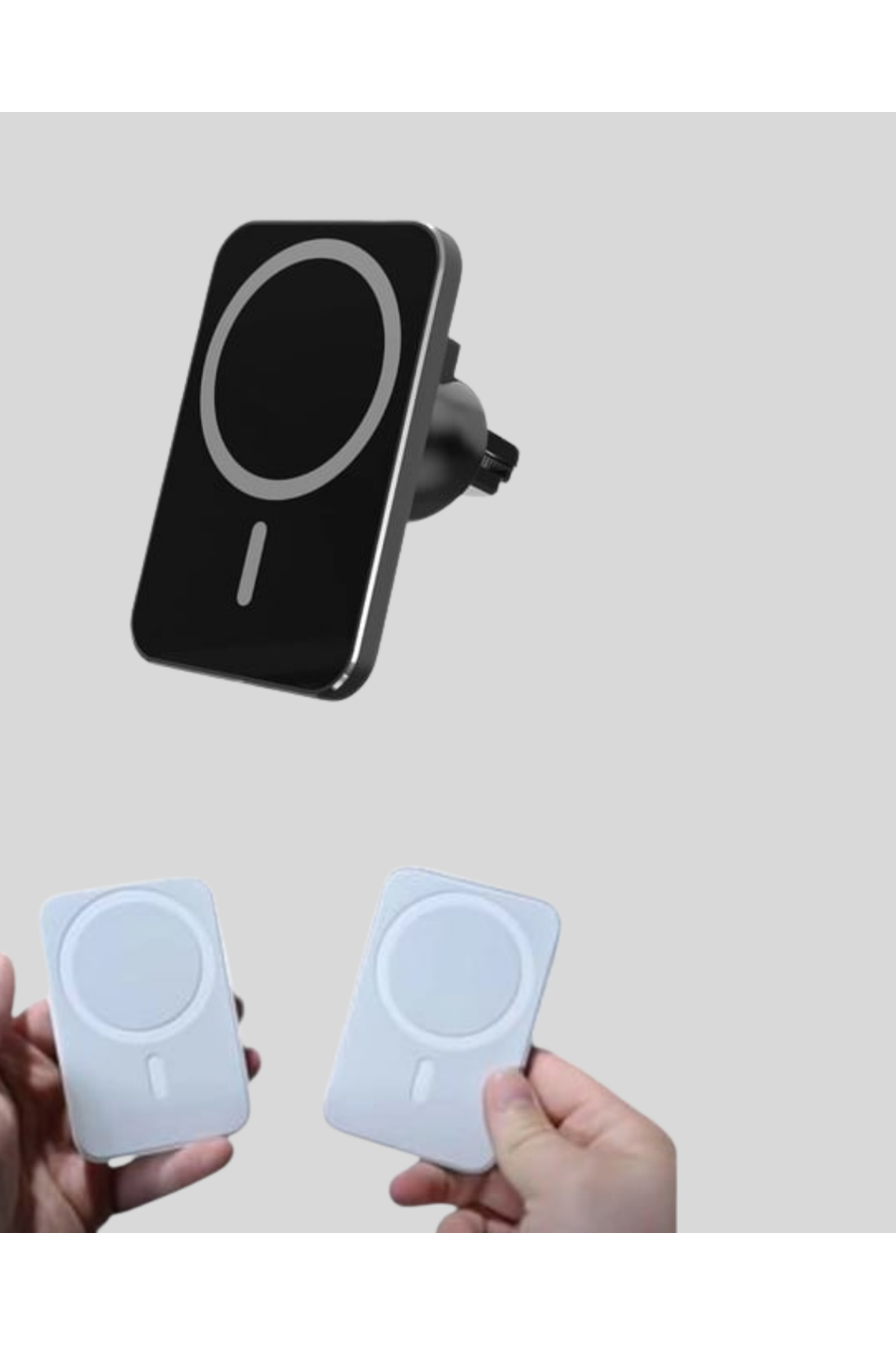 15W Kablosuz Şarj Destekli MagSafe Araç Tutucu Havalandırma Klipsli