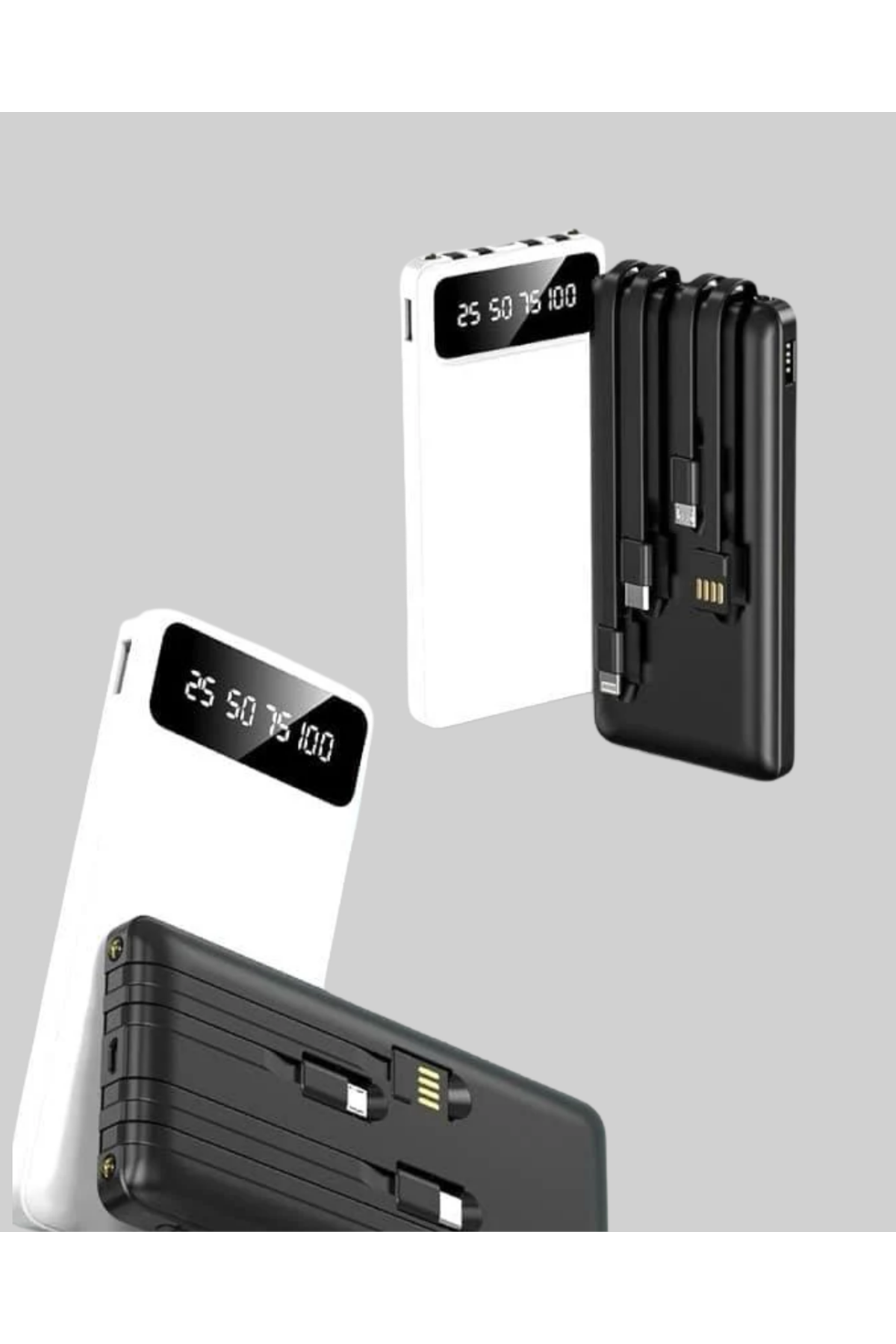 Akıllı LCD Ekranlı 20.000mAh Powerbank PD + USB + Type-C