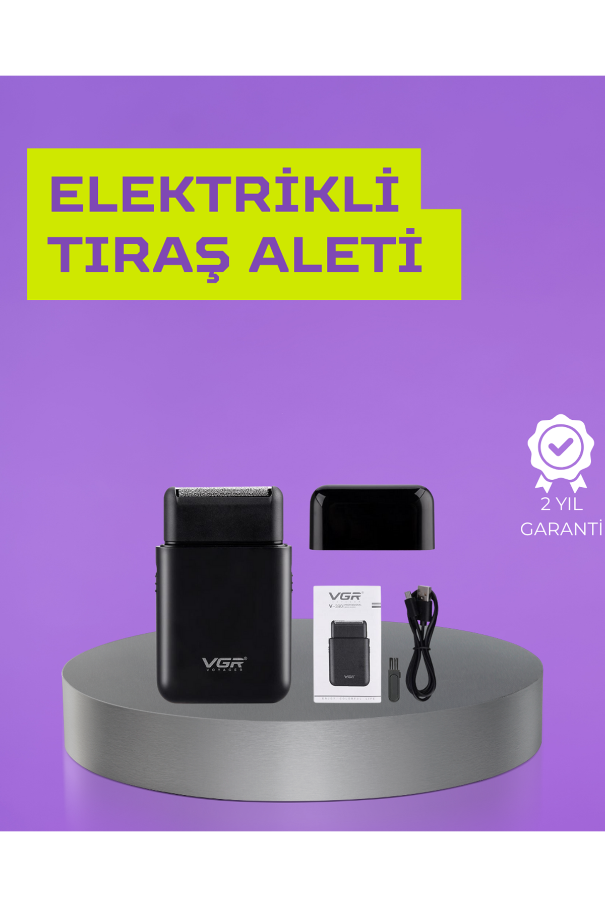 Kart Tasarımlı Şarjlı Tıraş Makinesi | 2 Başlıklı Hassas Kesim