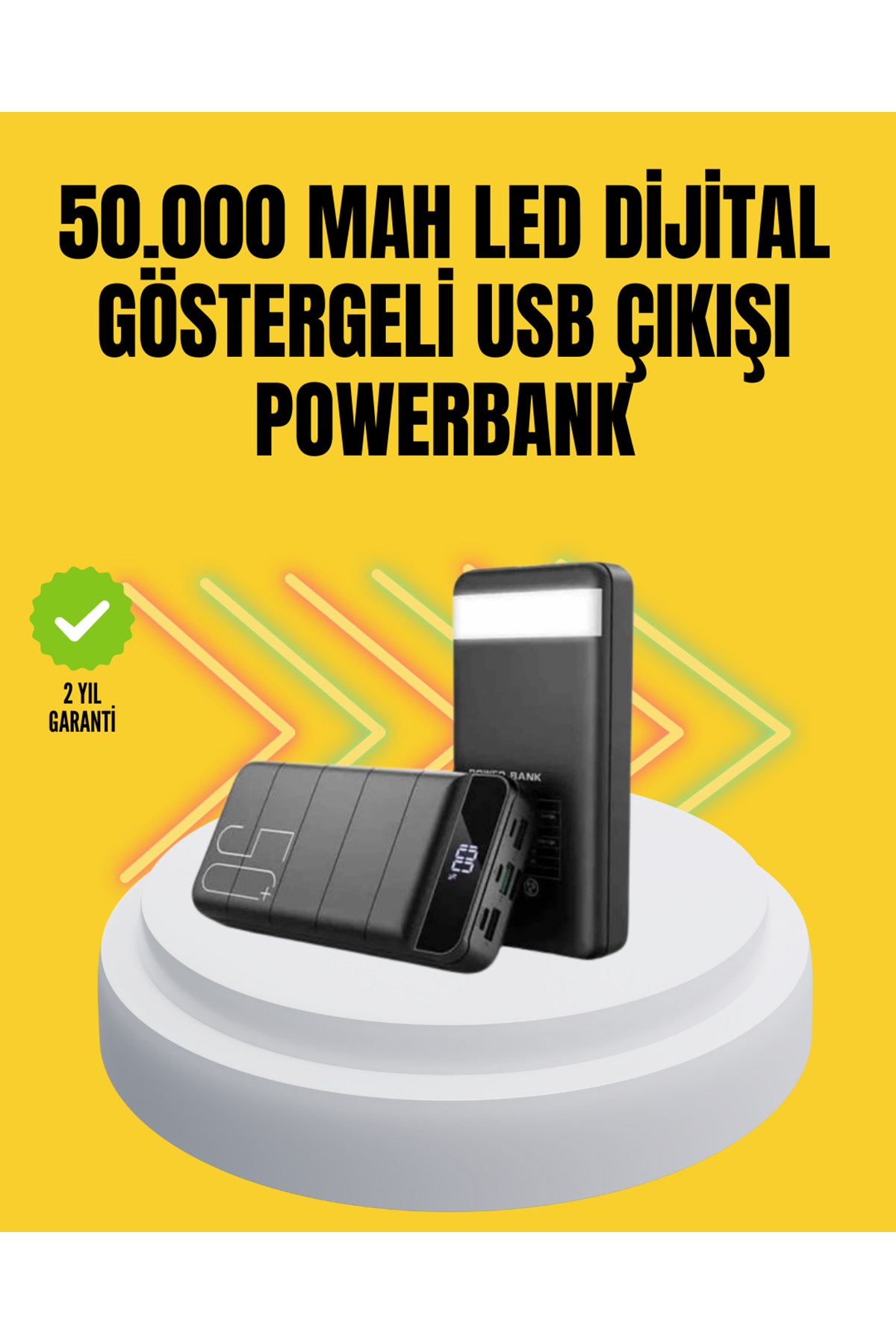 Profesyonel 50.000 mAh Powerbank – Aynı Anda Birden Fazla Cihaz Şarj Eden, Dayanıklı ve Güvenli Taşınabilir Şarj Cihazı