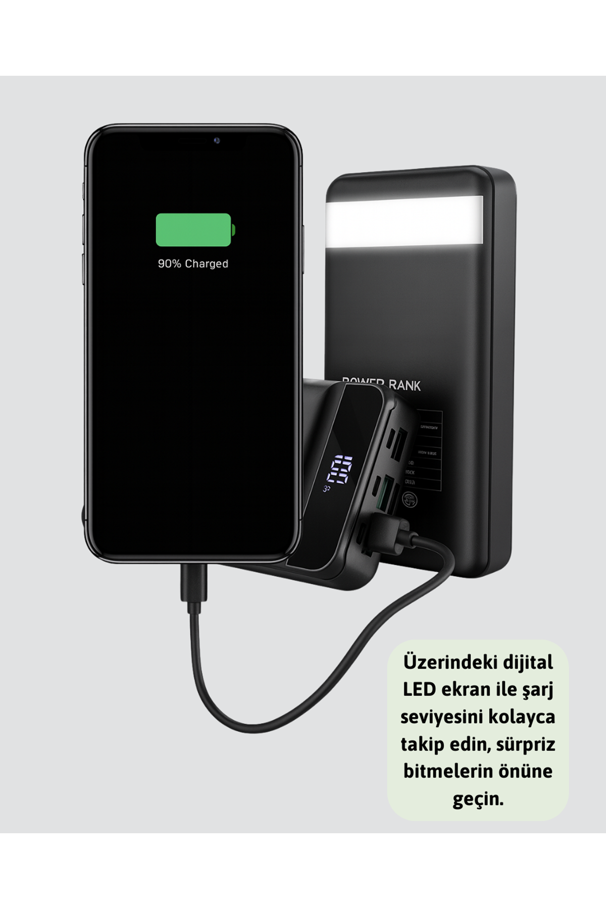 Tüm Cihazlarla Uyumlu 50.000 mAh Powerbank – Yüksek Kapasiteli, LED Gösterge ve Akıllı Koruma Fonksiyonlu