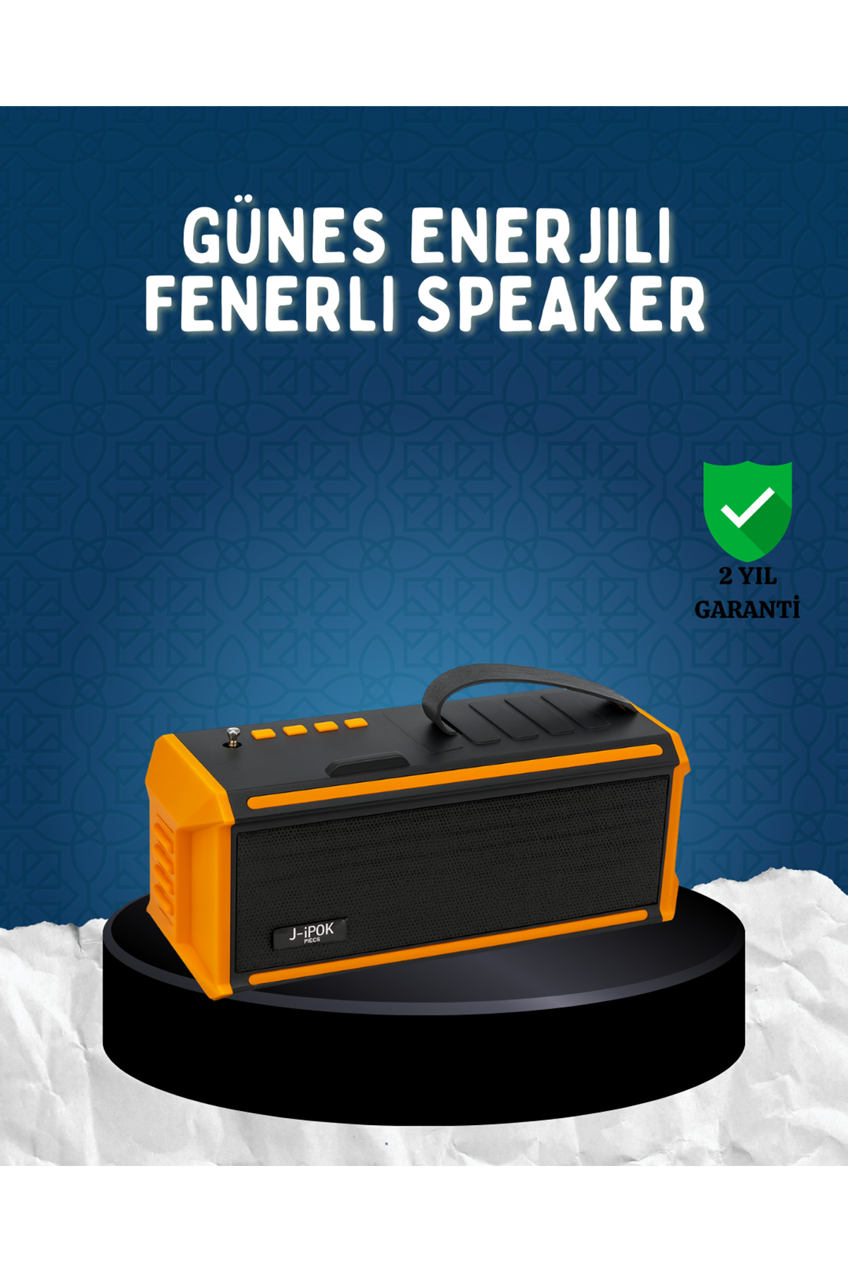 J-IPOX P520 Bluetooth Hoparlör 8W Güçlü Ses Solar Şarj FM Radyo