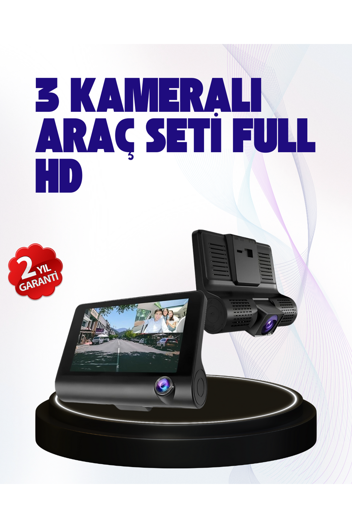 170° Geniş Açılı Araç Kamerası – 4.0” IPS Ekranlı Full HD DVR