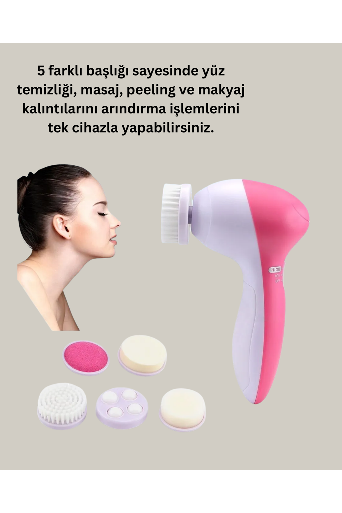 Çok Fonksiyonlu Elektrikli Yüz Bakım Fırçası