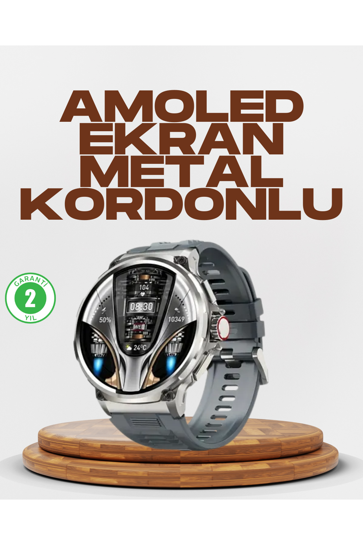 Şık Metal Kasa ve Değiştirilebilir Kordonlarla SW80 Smartwatch