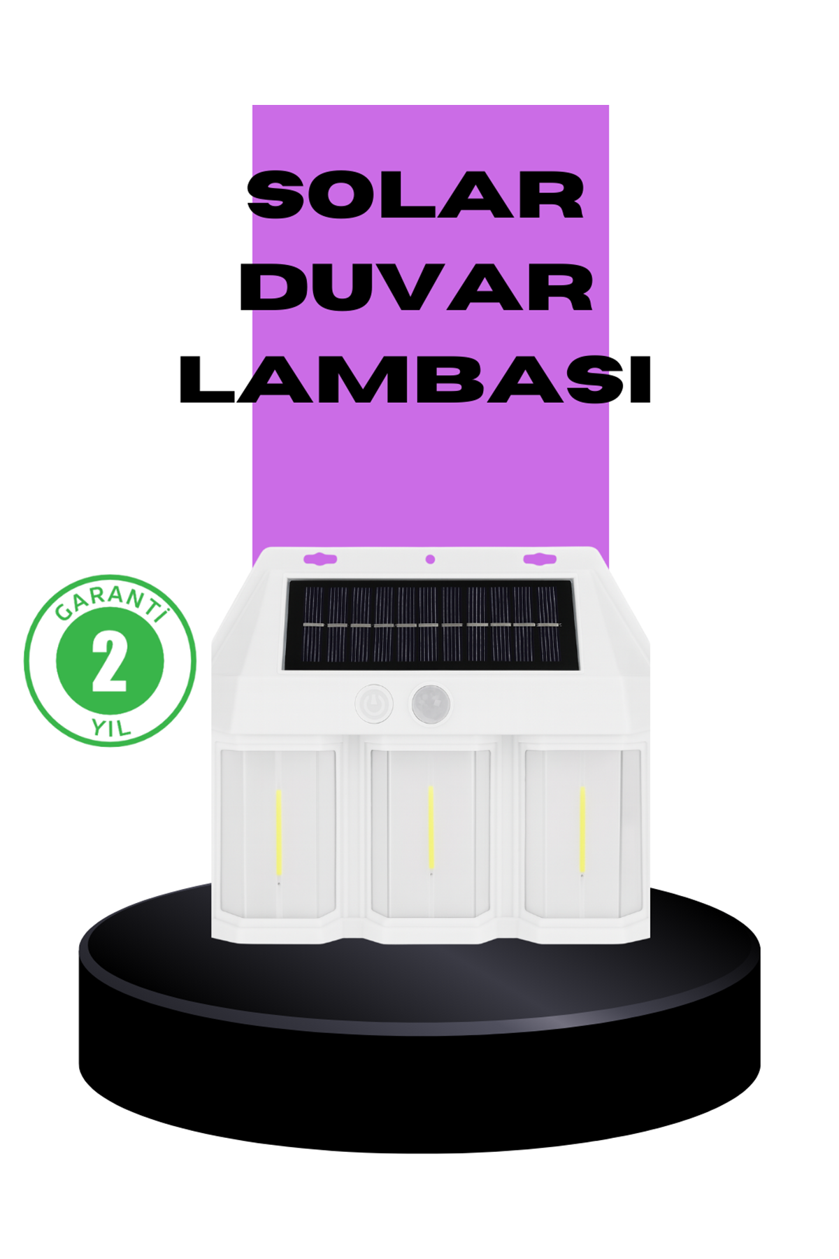 3 in 1 Solar Duvar Lambası – IP65 Su Geçirmez, Hareket Sensörlü