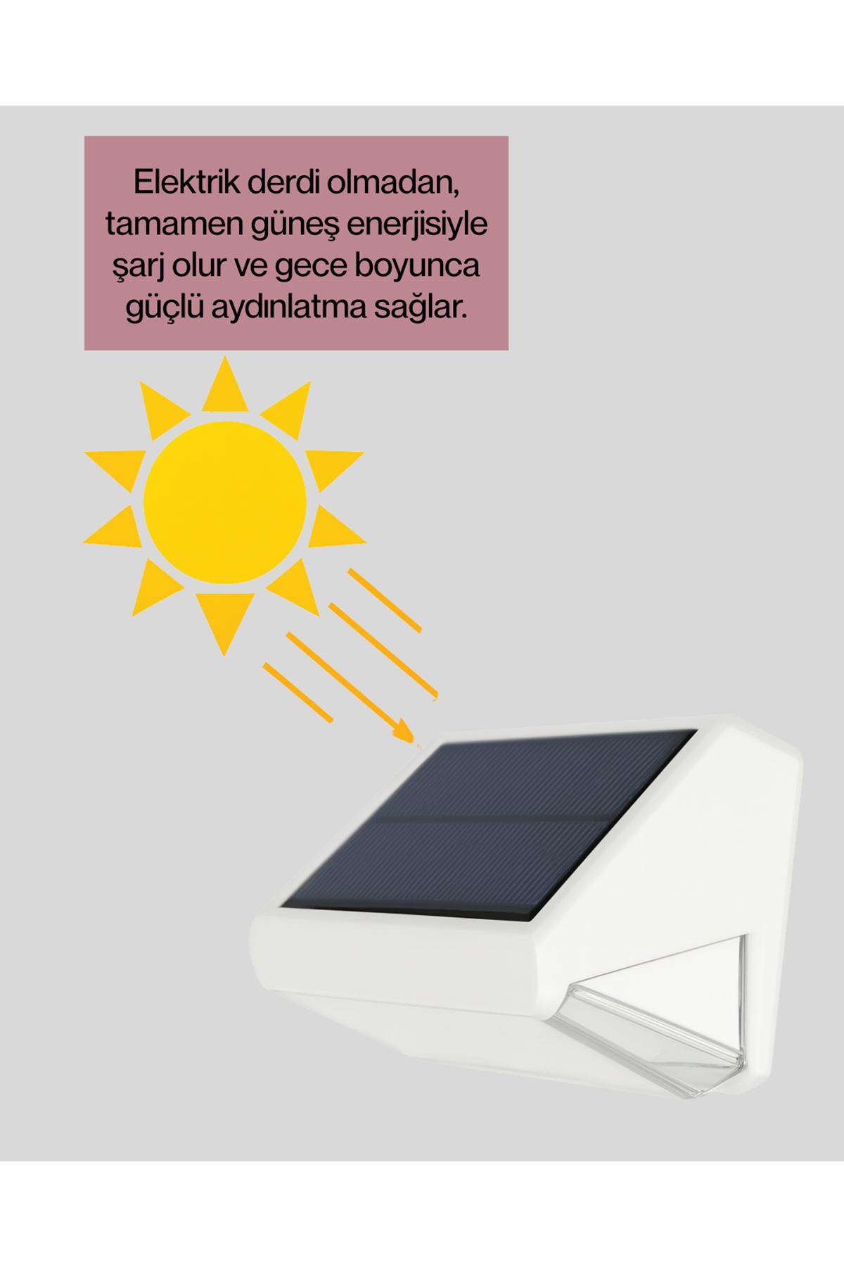 3 in 1 Solar Duvar Lambası – IP65 Su Geçirmez, Hareket Sensörlü