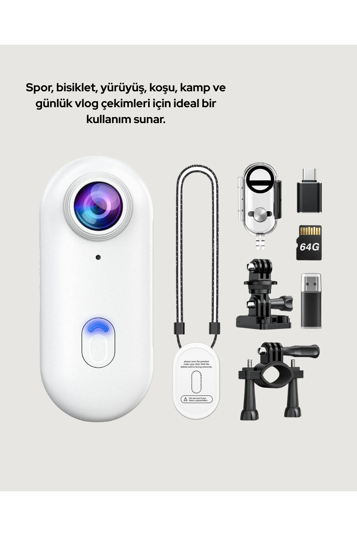 Şarj Edilebilir Uzun Ömürlü Mini Spor Kamera Full HD