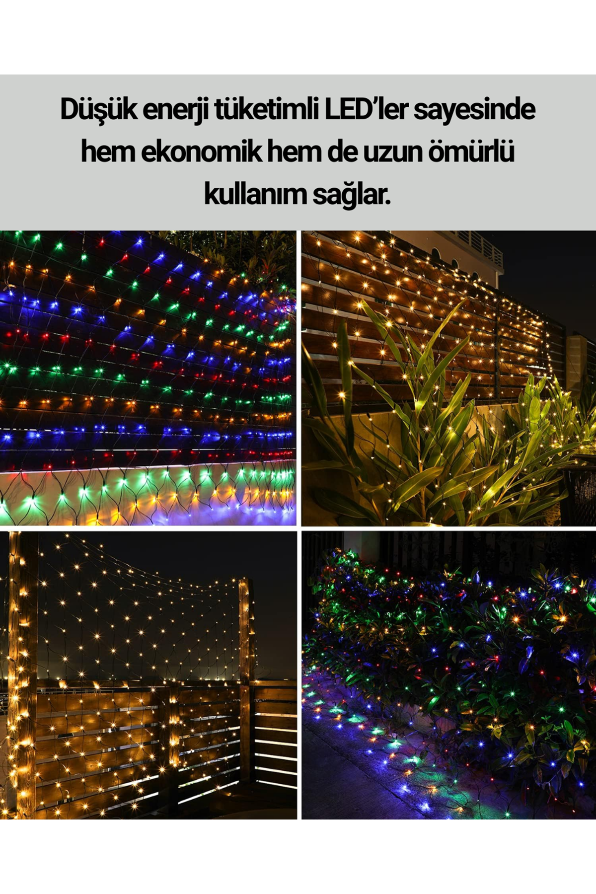 Dekoratif LED Çelenk Işık 8 Farklı Aydınlatma Modu