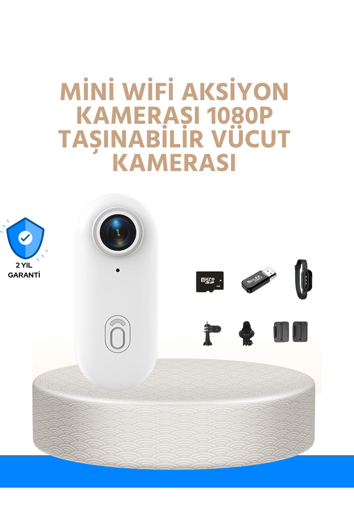 Suya ve Darbeye Dayanıklı Kompakt Spor Kamera 1080P
