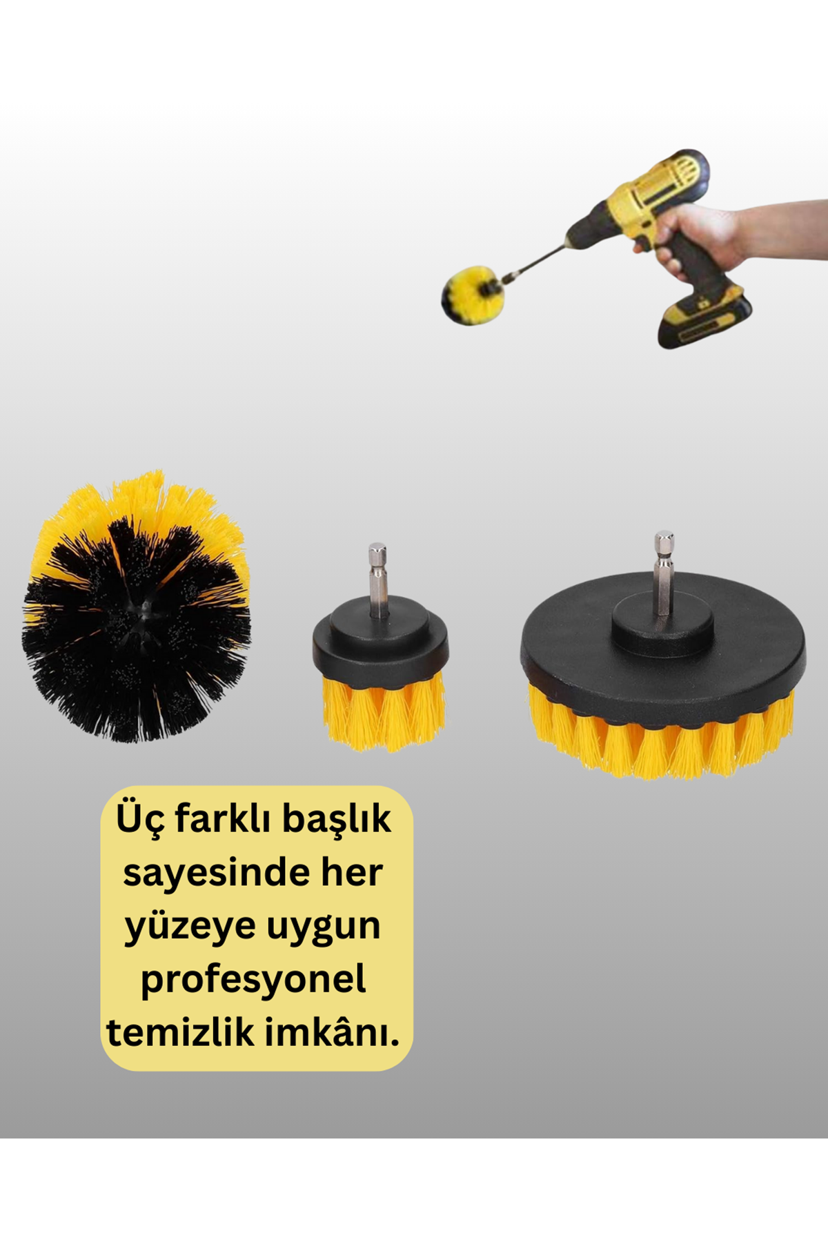 Matkap Ucu Fırça Seti Halı Fayans Zemin Temizliği