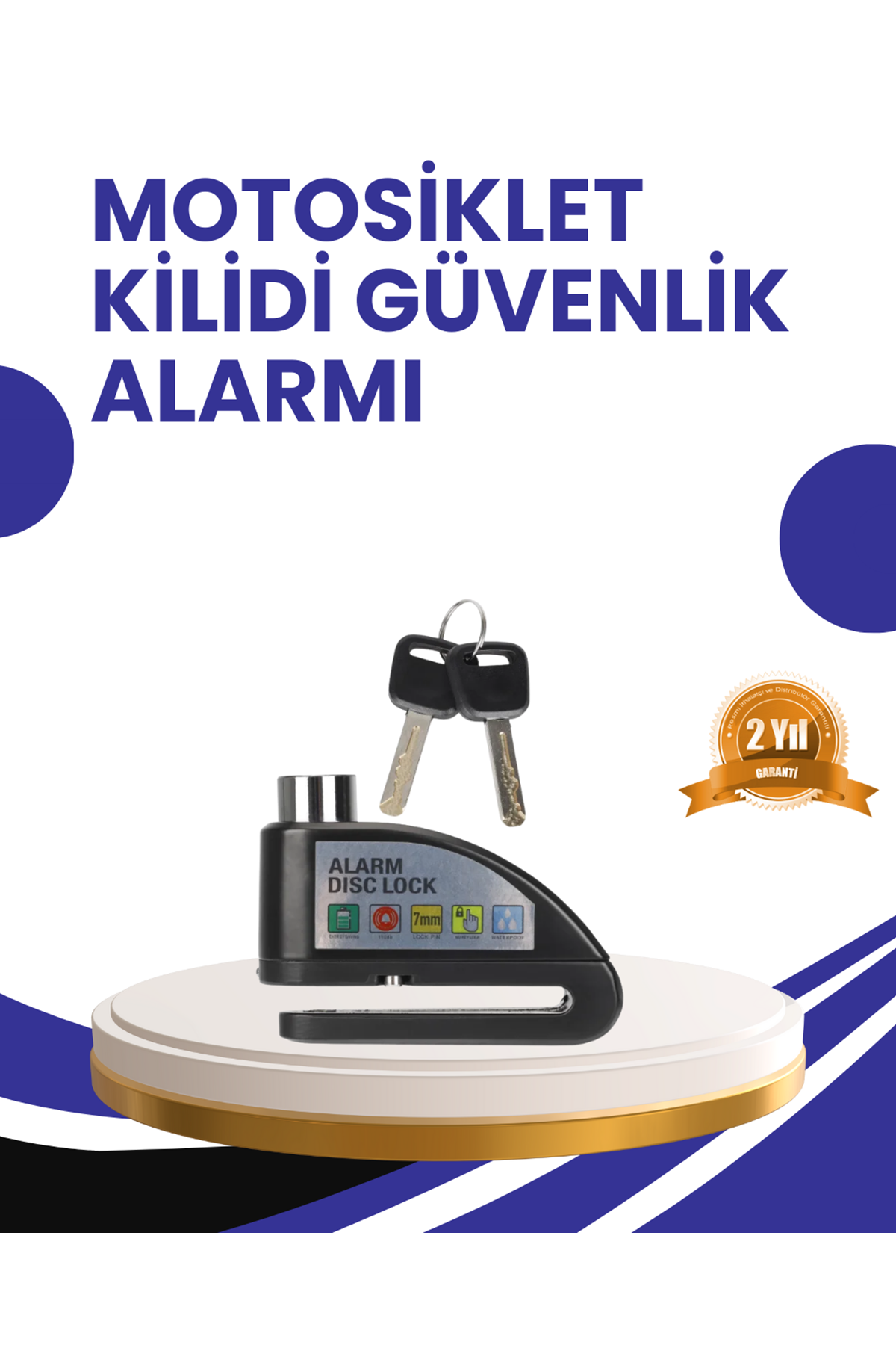 Taşınabilir Alarm Disk Kilidi Motosiklet Scooter Bisiklet Güvenlik
