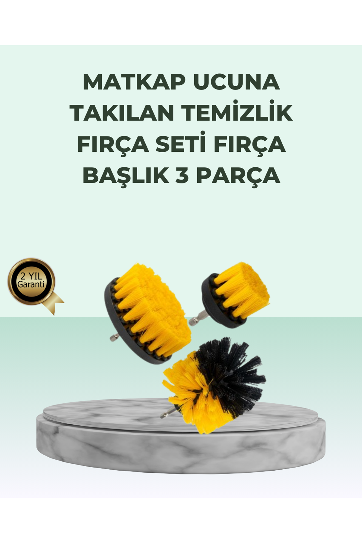 Matkap Uyumlu Temizlik Fırçası Seti 3’lü Çok Amaçlı