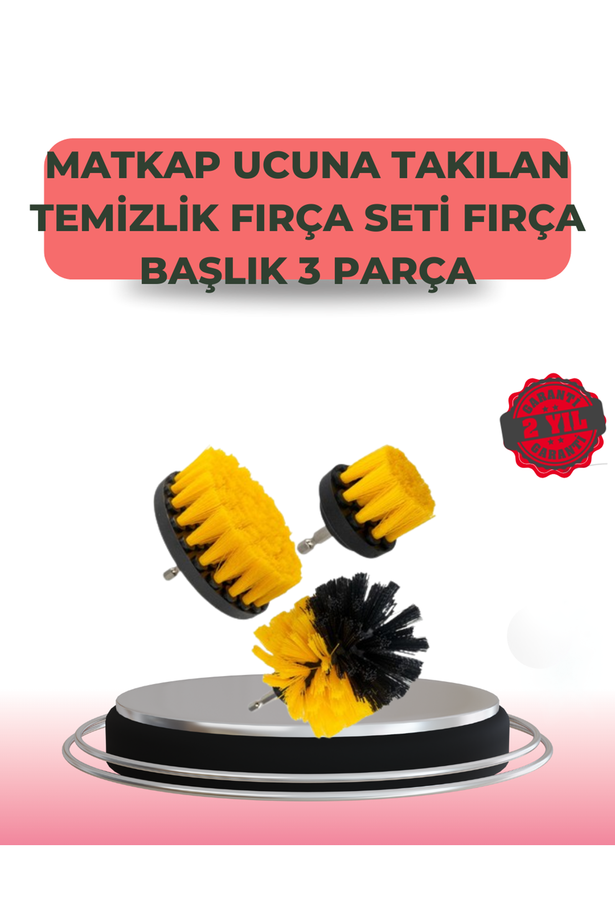 3 Parça Matkap Ucu Temizlik Fırçası Dayanıklı Naylon Kıllı