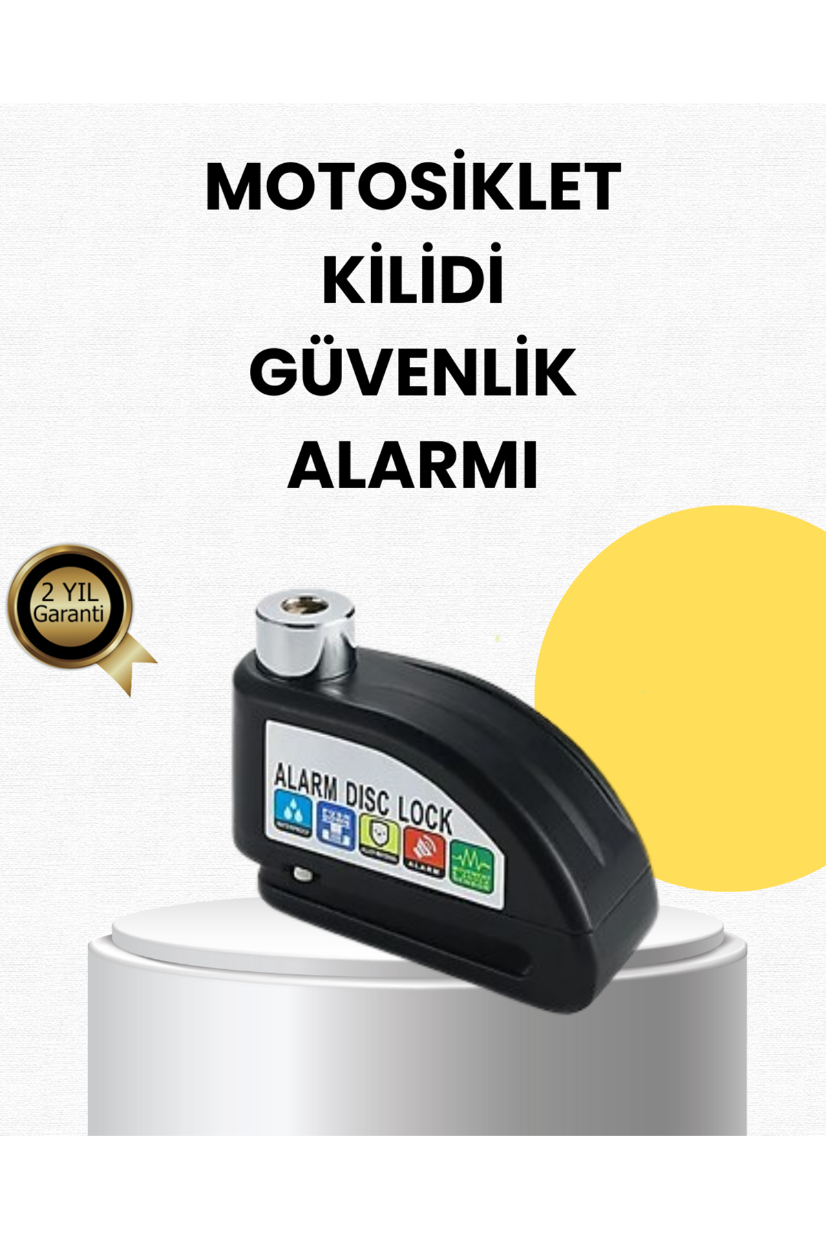 Çelik Gövdeli Alarm Disk Kilidi Motosiklet ve Bisiklet İçin Güvenlik