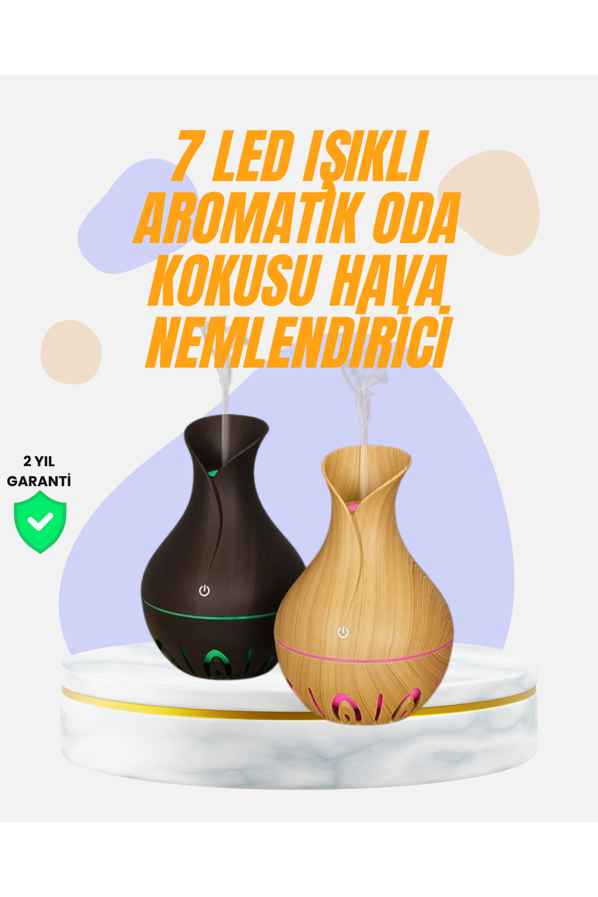Led Işıklı Ultrasonik Oda Nemlendirici ve Uçucu Yağ Difüzörü