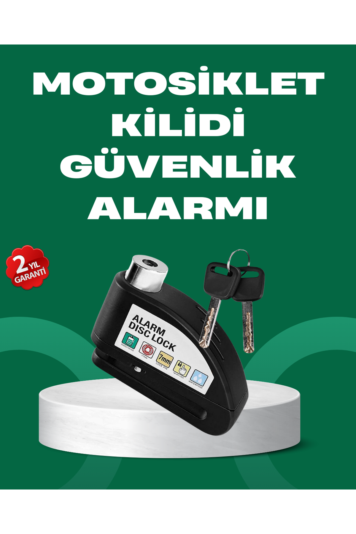 Motosiklet Scooter Bisiklet Tekerlek Disk Kilidi Alarmlı Güvenlik