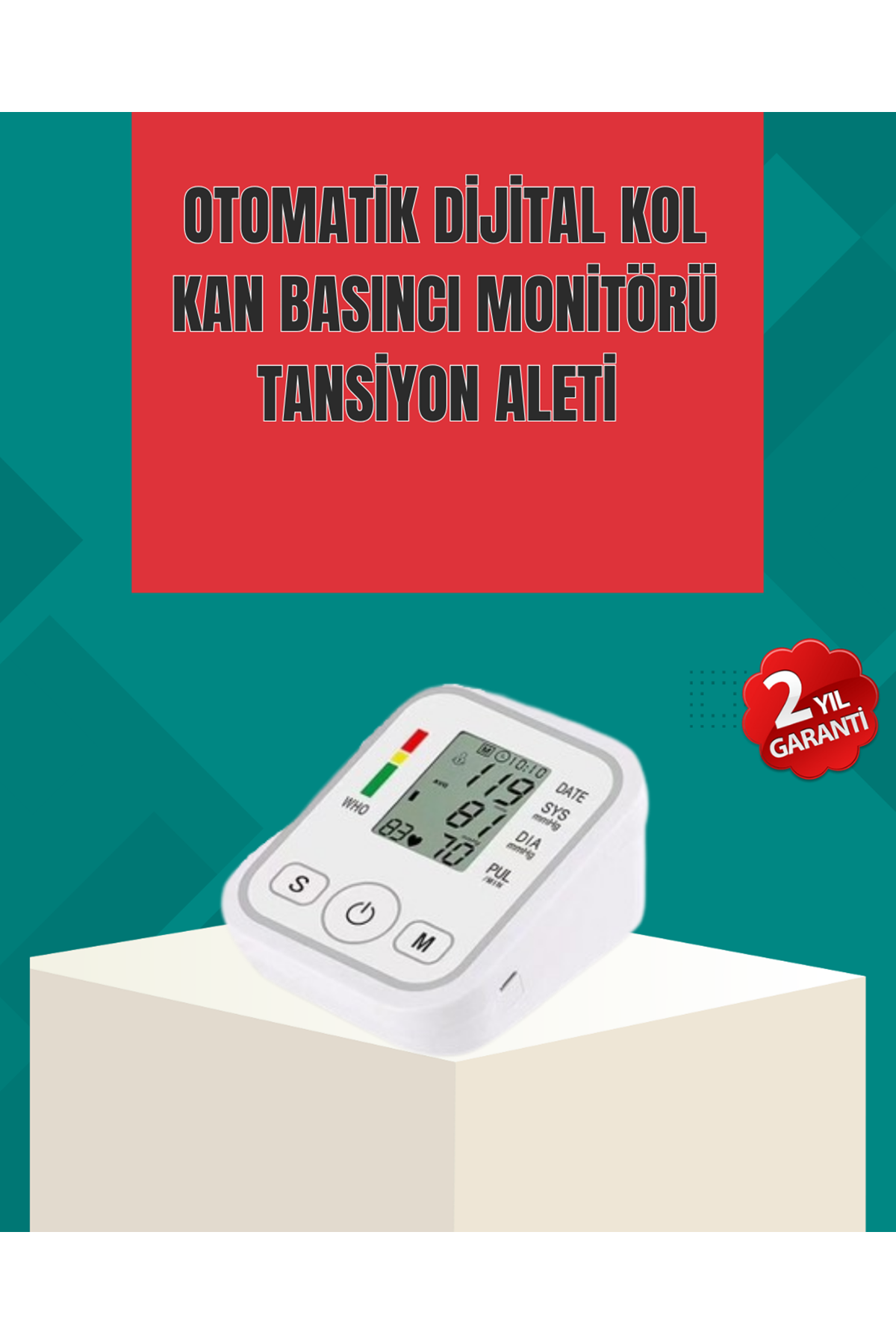 Kol Tipi LCD Ekranlı Elektronik Tansiyon Monitörü