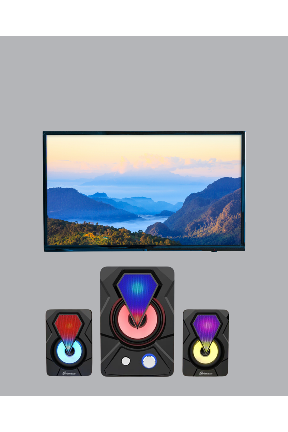 RGB Işıklı USB Hoparlör Seti 9W Çıkış Gücü Derin Bas