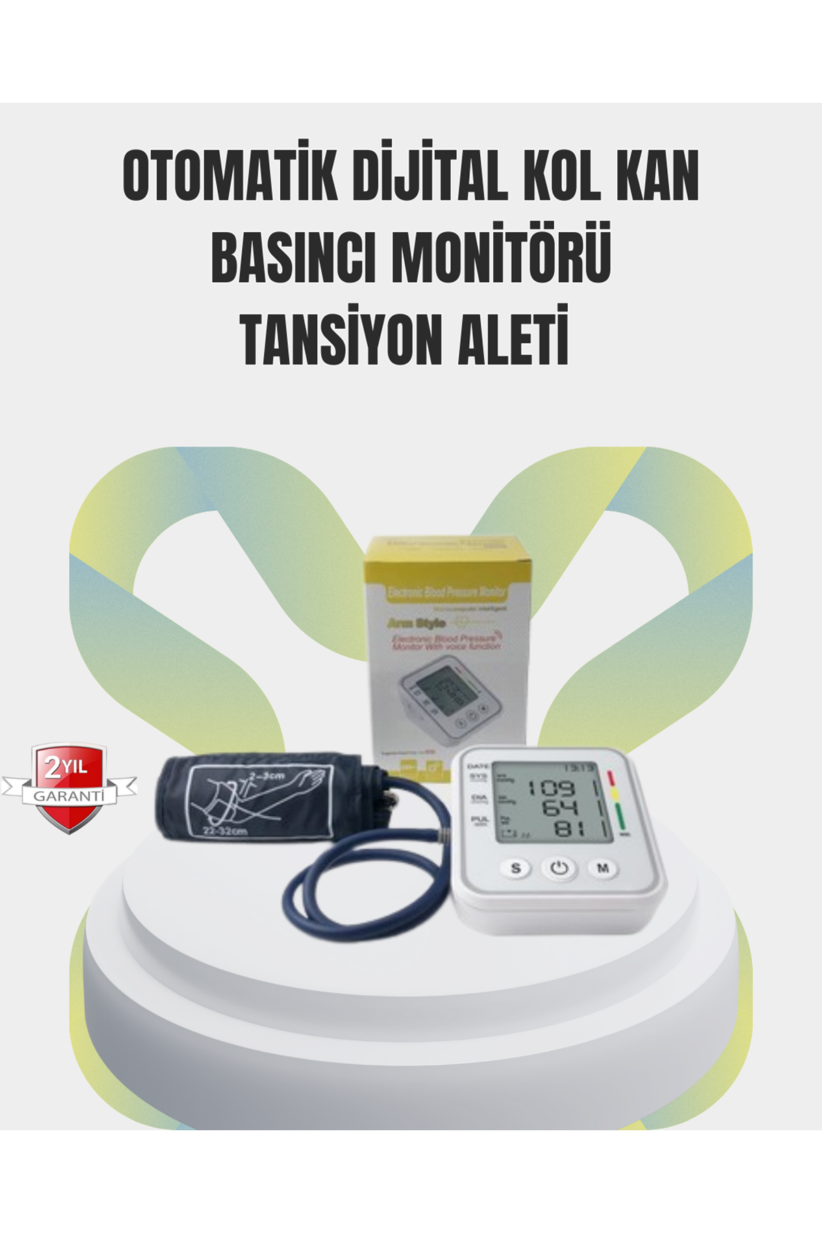 2 Kullanıcı Hafızalı USB Uyumlu Tansiyon Ölçer