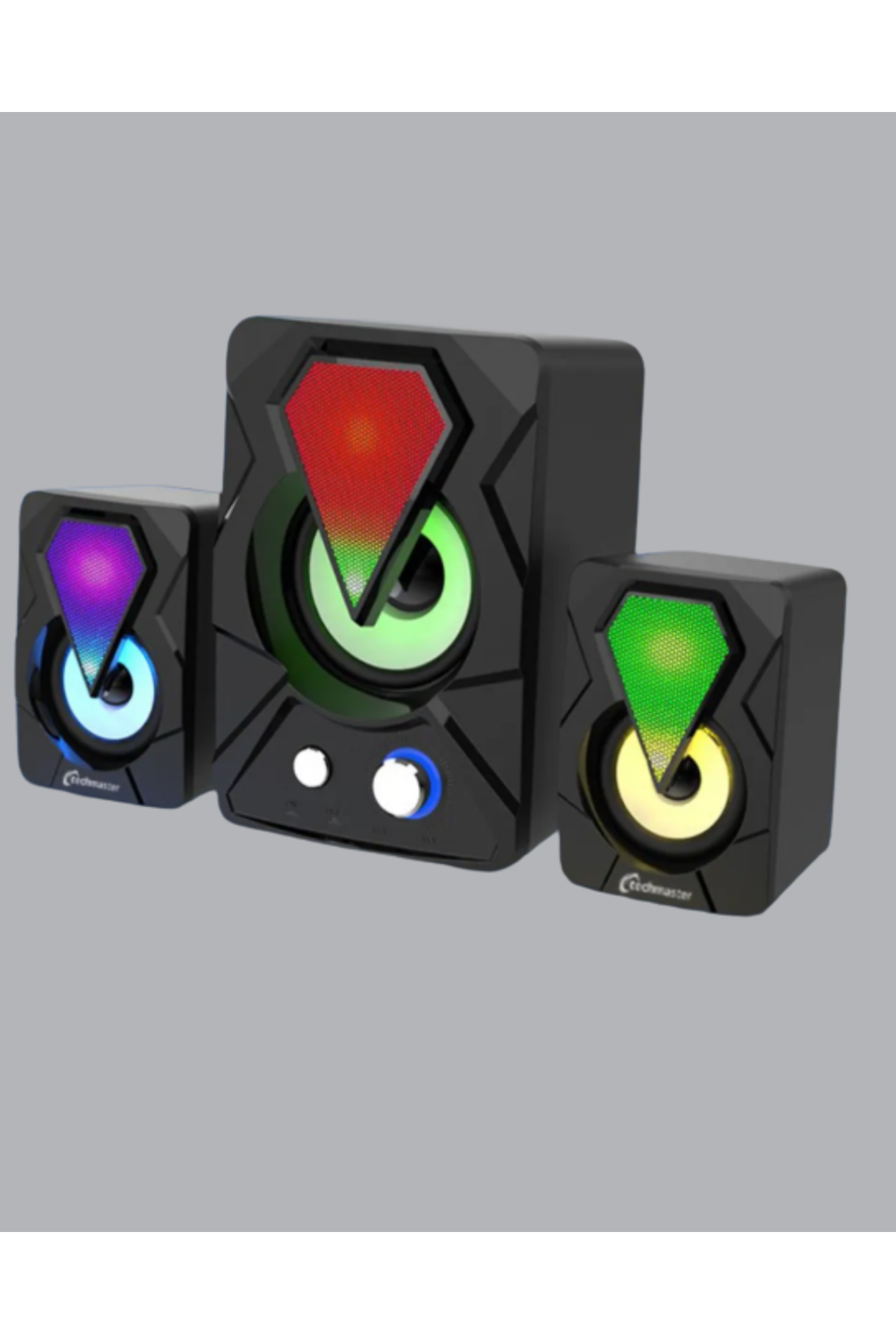 RGB LED Işıklı 2.1 USB Oyun Hoparlörü Derin Bas ve Net Ses