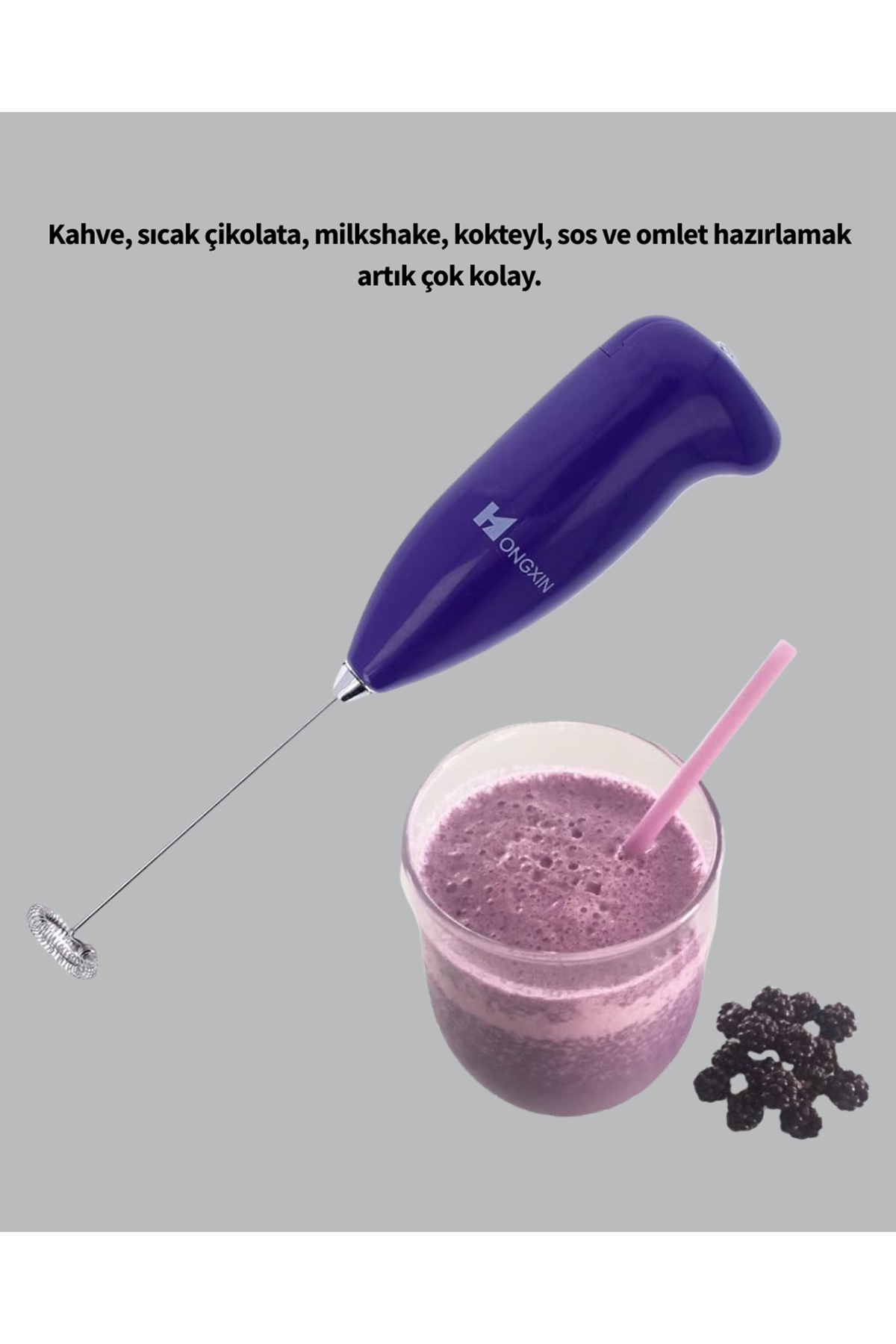 Mini Pilli Portatif Karıştırıcı – Cappuccino, Latte, Frappe ve Kahve Köpürtücü