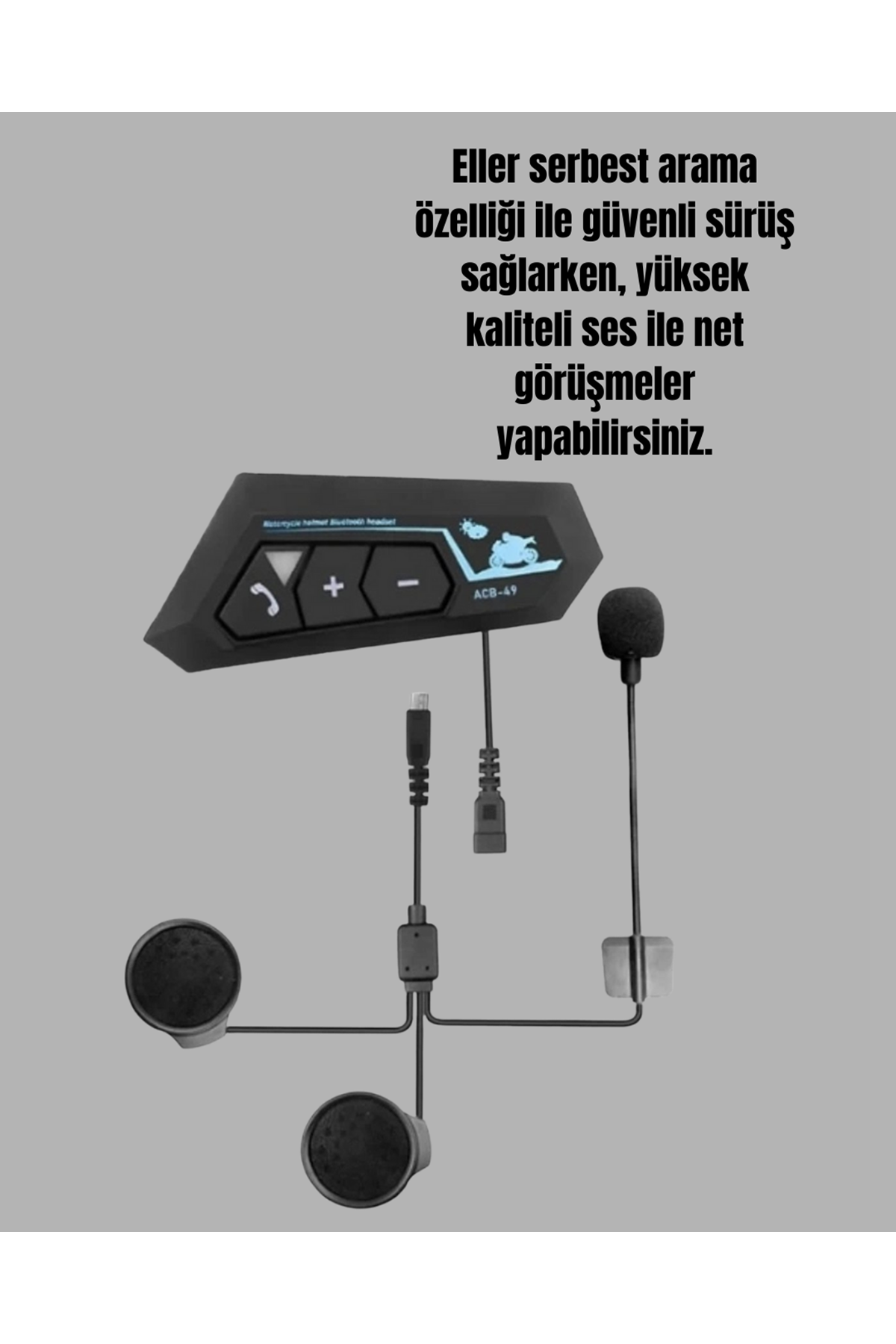Bluetooth 5.0 EDR Kask Kulaklık Yüksek Ses Kalitesi ve Gürültü Önleme