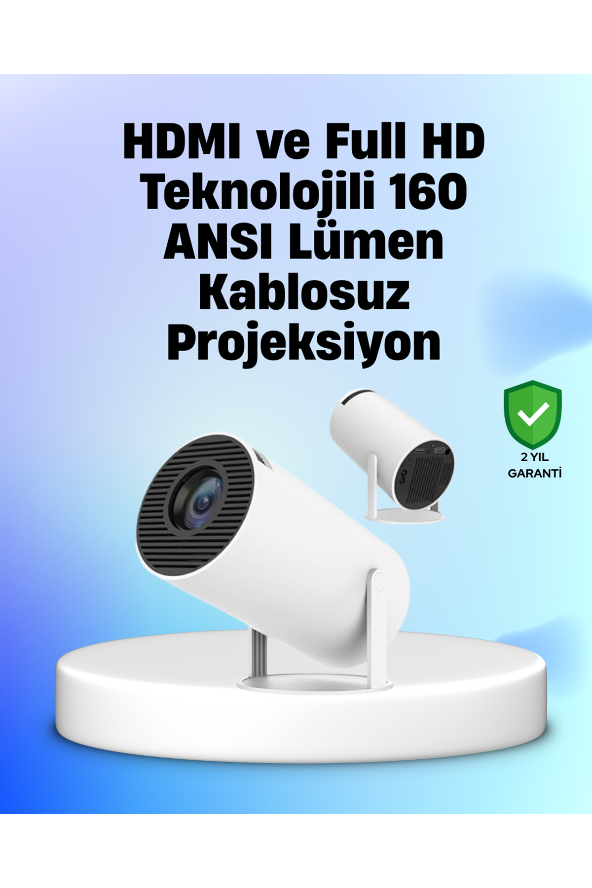 4K Uyumlu 130 İnç Full HD Projeksiyon Cihazı ve Kablosuz Aktarım Özelliği