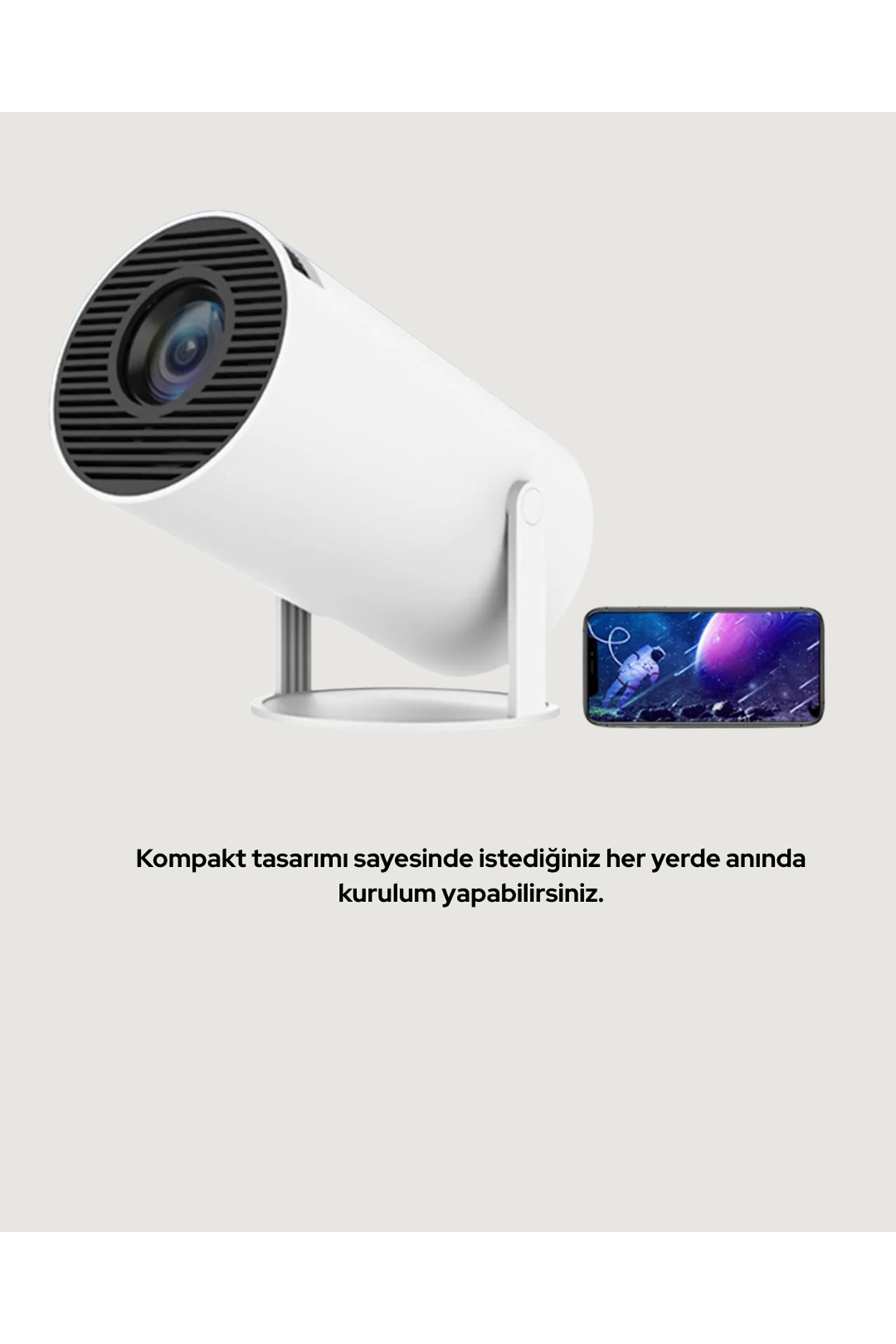 4K Uyumlu 130 İnç Full HD Projeksiyon Cihazı ve Kablosuz Aktarım Özelliği
