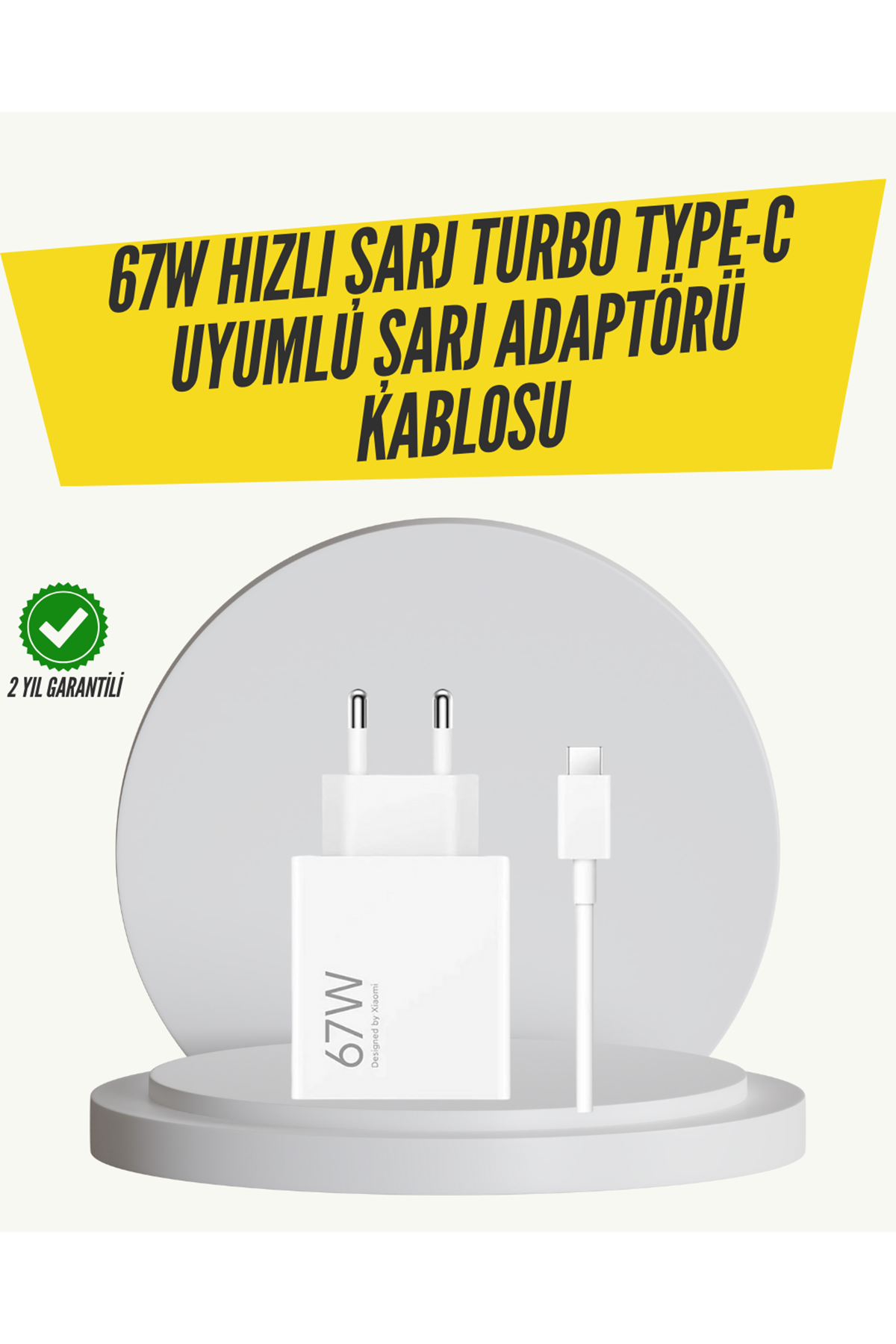 67W Turbo Hızlı Şarj Adaptörü ve Type-C Kablo Güvenli Şarj Teknolojisi