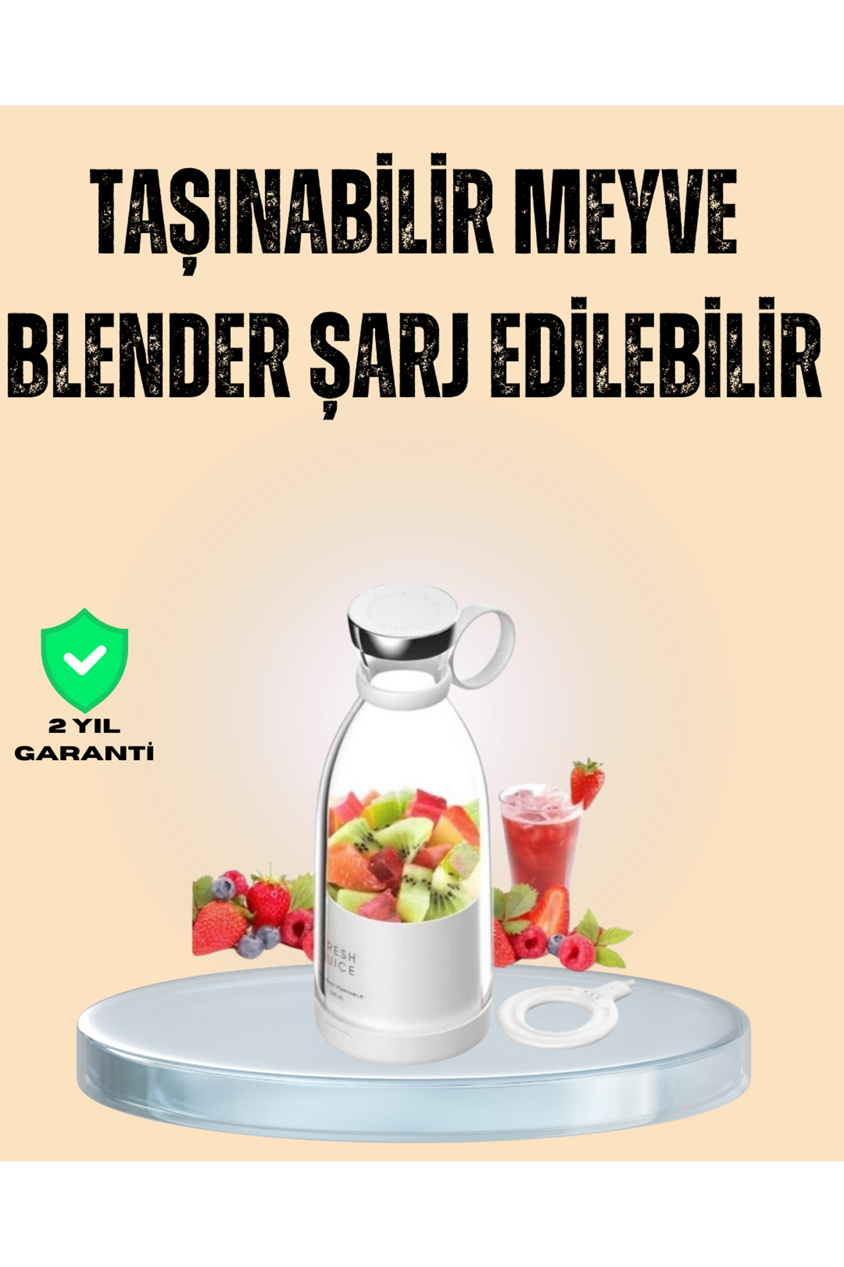 1200mAh Şarjlı, Hafif ve Pratik Taşınabilir Blender