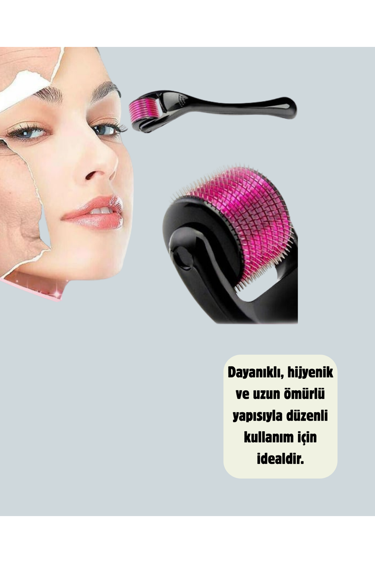 Titanyum Dermaroller 540 İğne Cilt Onarım ve Kolajen Üretim Desteği