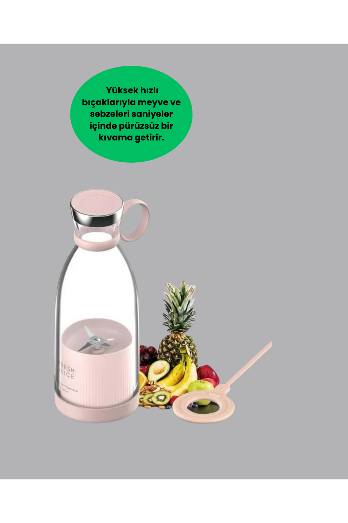 4 Bıçaklı Gıda Sınıfı Paslanmaz Çelik Taşınabilir Blender