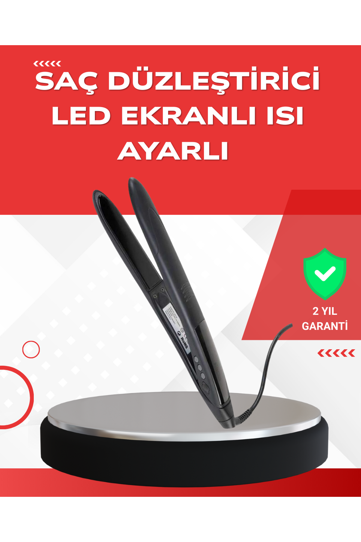 Profesyonel 2025 Saç Düzleştirici Isı Ayarlı Titanyum Seramik Plakalı A Kalite Orijinal