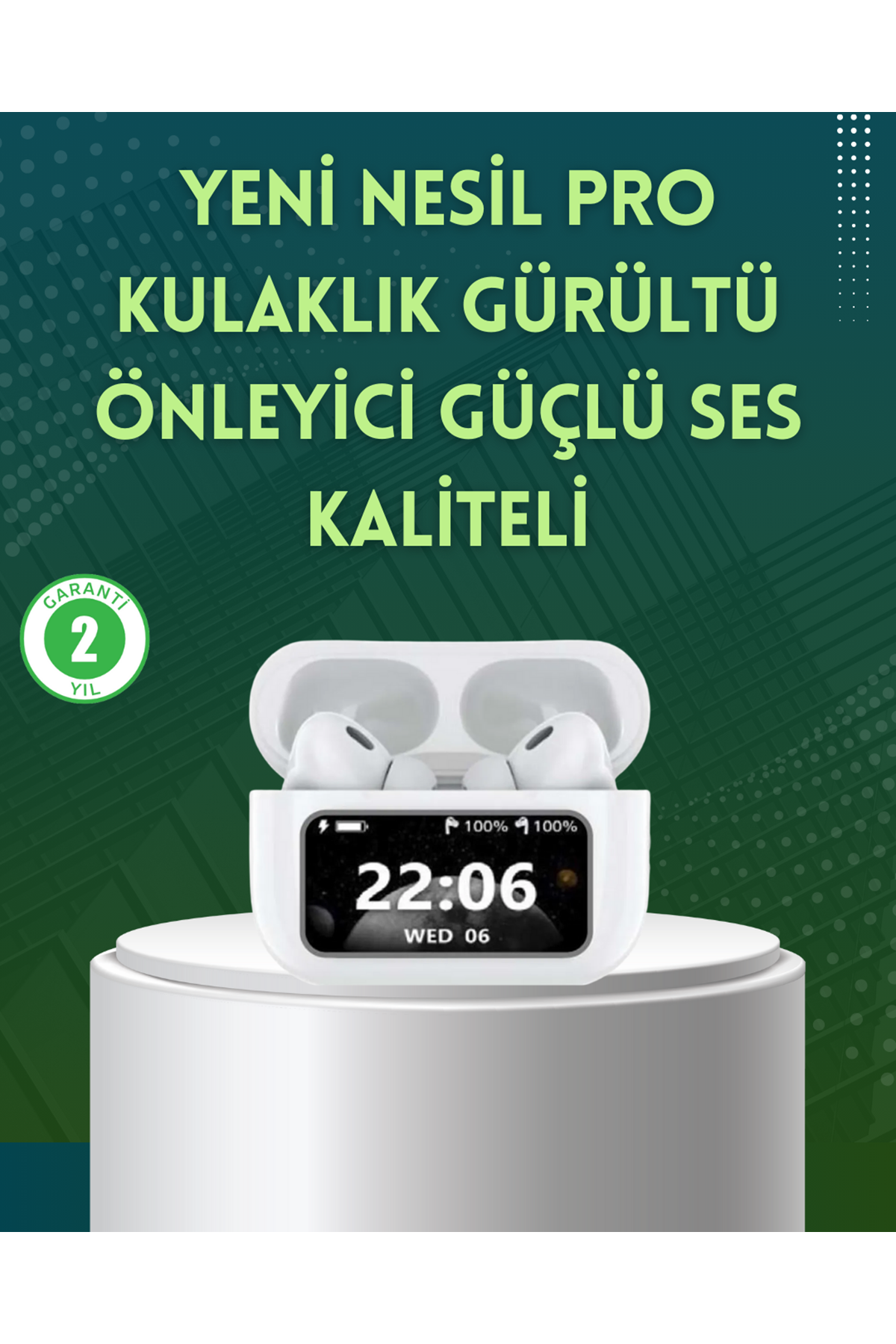 Yüksek Bass ve Güçlü Ses Özellikli Akıllı Bluetooth Kulaklık Dokunmatik Kontrol