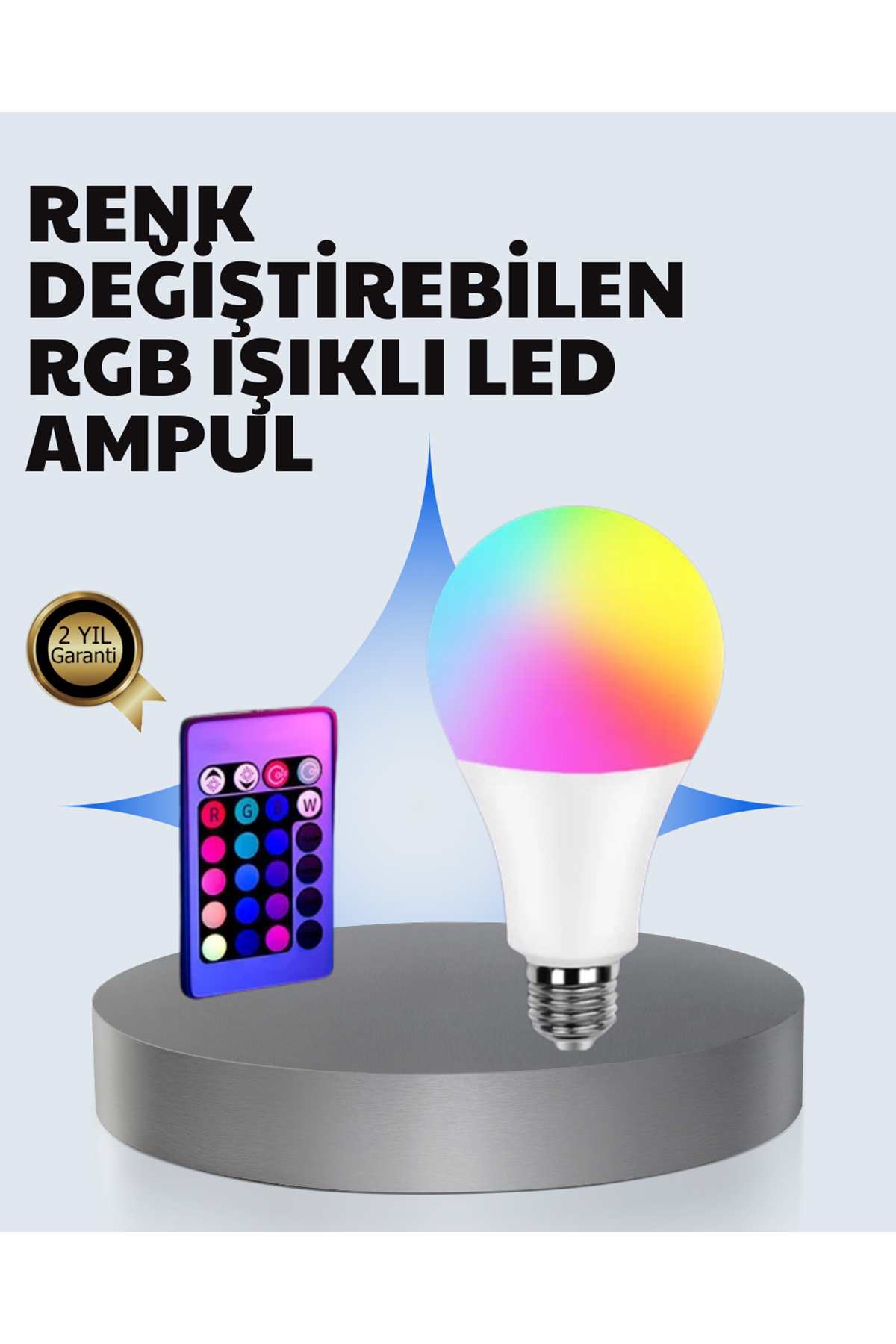 A Kalite 2025 RGB LED Ampul Uzaktan Kumandalı 16 Renkli Lamba