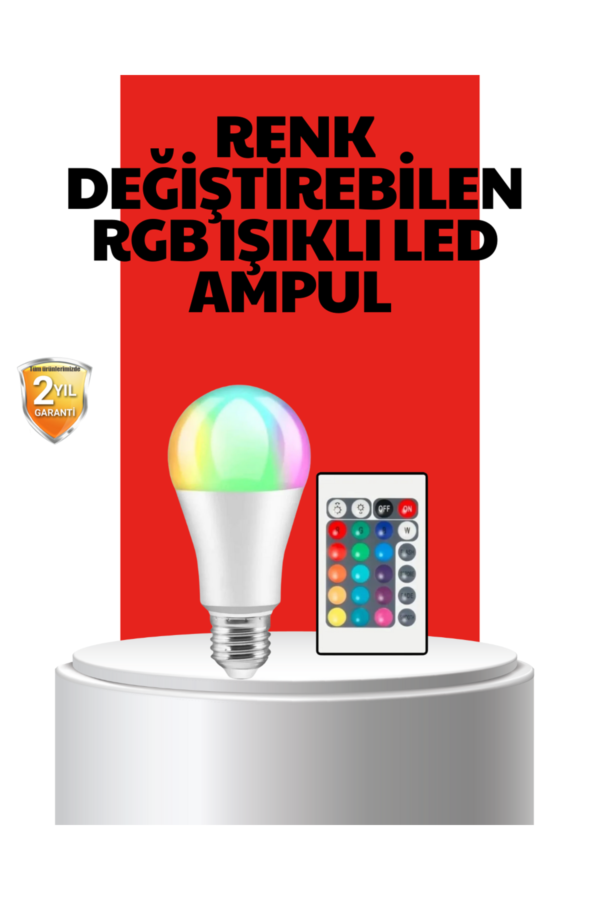 RGB Uzaktan Kumandalı LED Ampul 16 Renkli A Kalite Orijinal