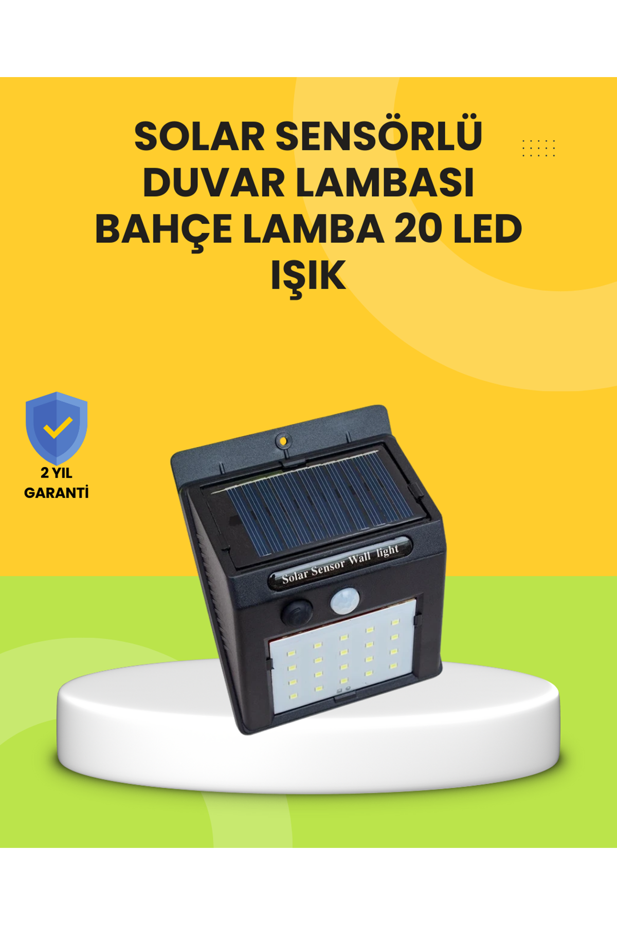 Güneş Paneli ile Şarj Olan 20 LED Dış Mekan Hareket Sensörlü Lamba