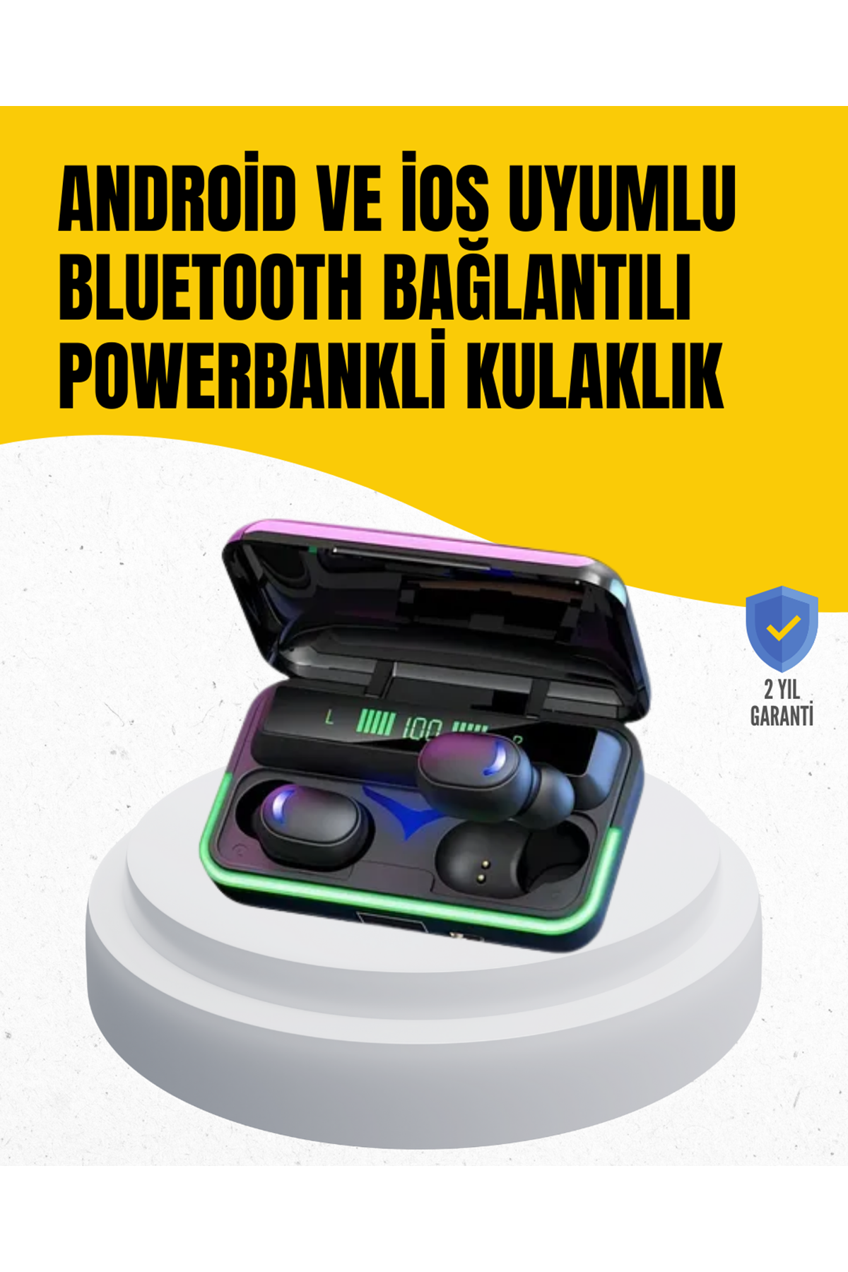 Su Geçirmez E10 Bluetooth Kulaklık Powerbank ve Gürültü Engelleme