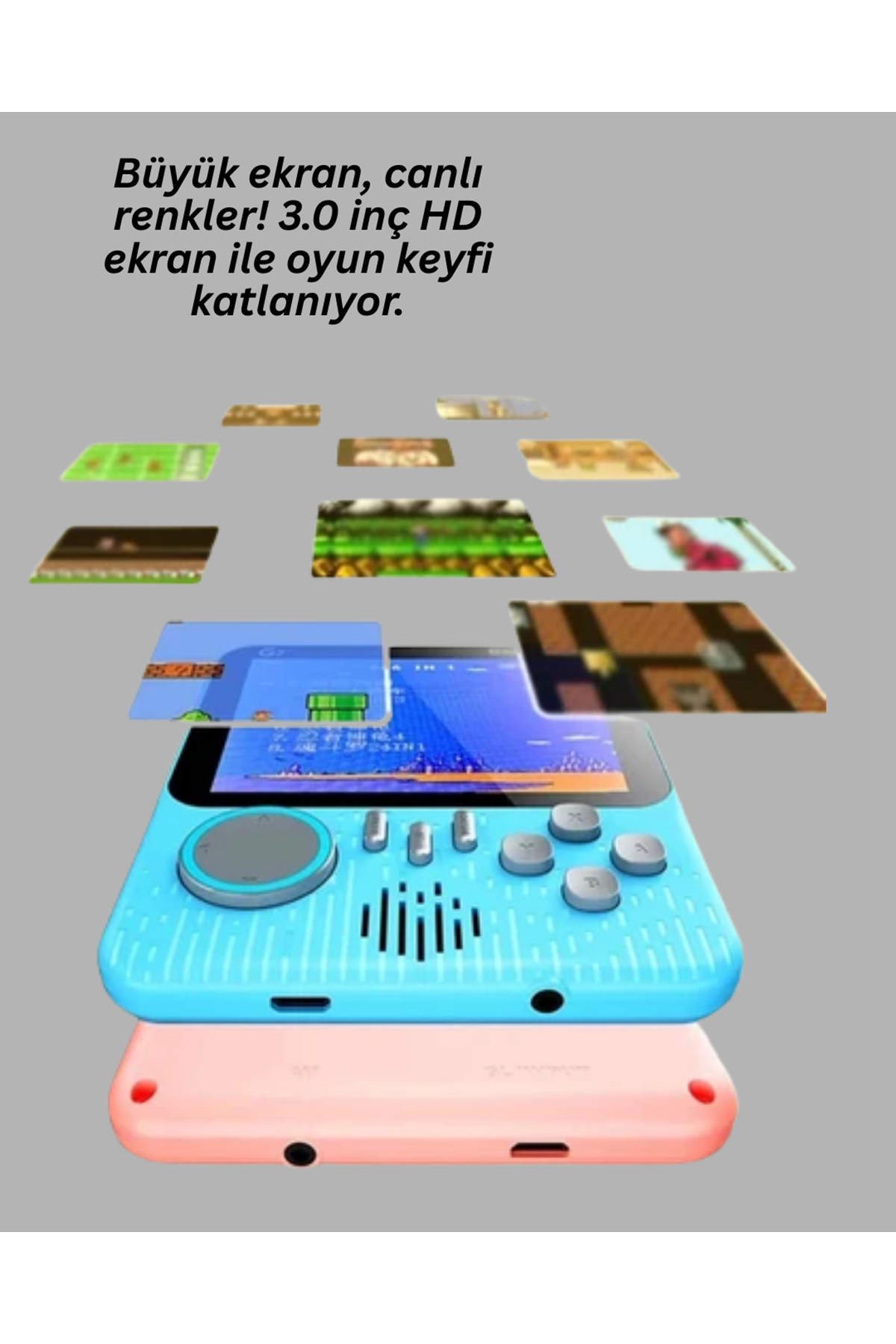 İki Kişilik Oyun Deneyimi Sunan Taşınabilir Retro Konsol
