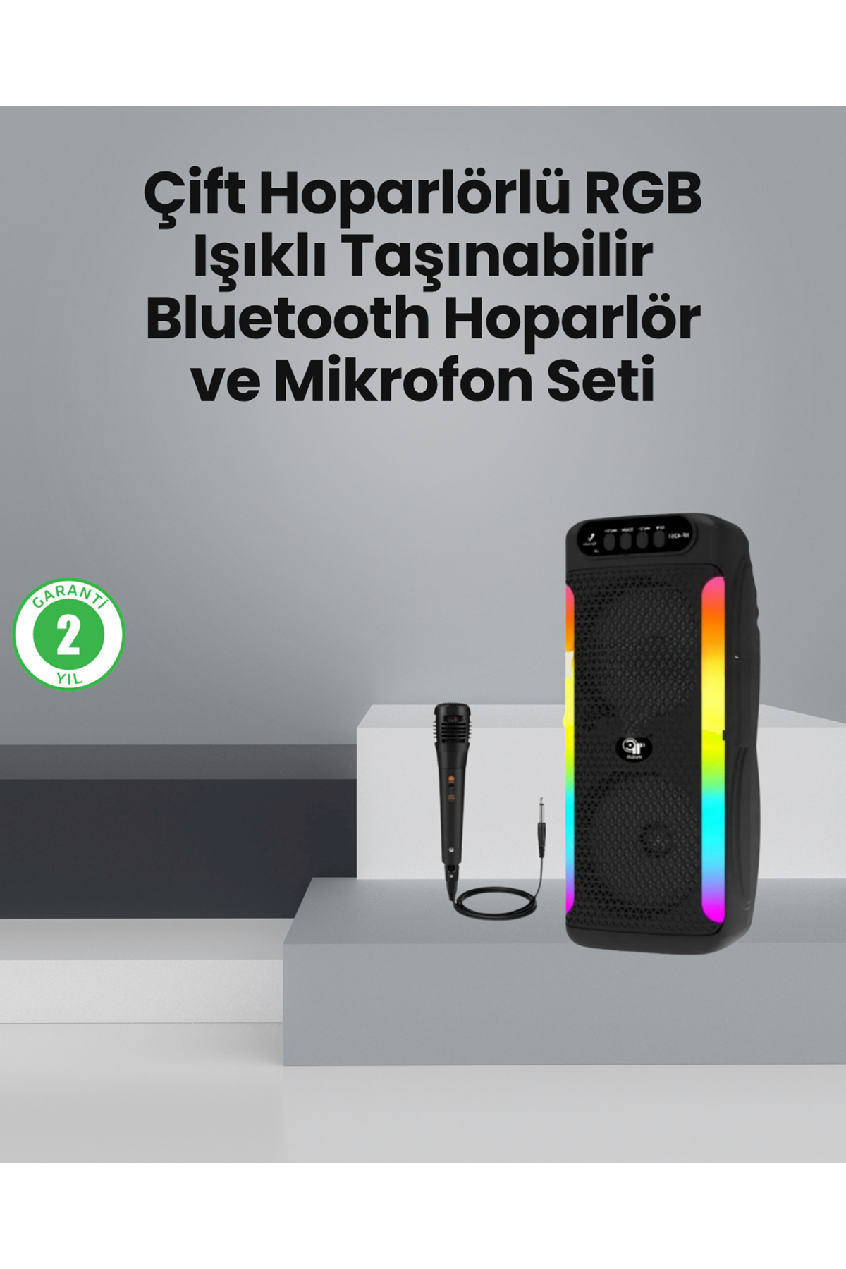Taşınabilir Şarjlı Hoparlör USB, SD Kart, AUX Girişli