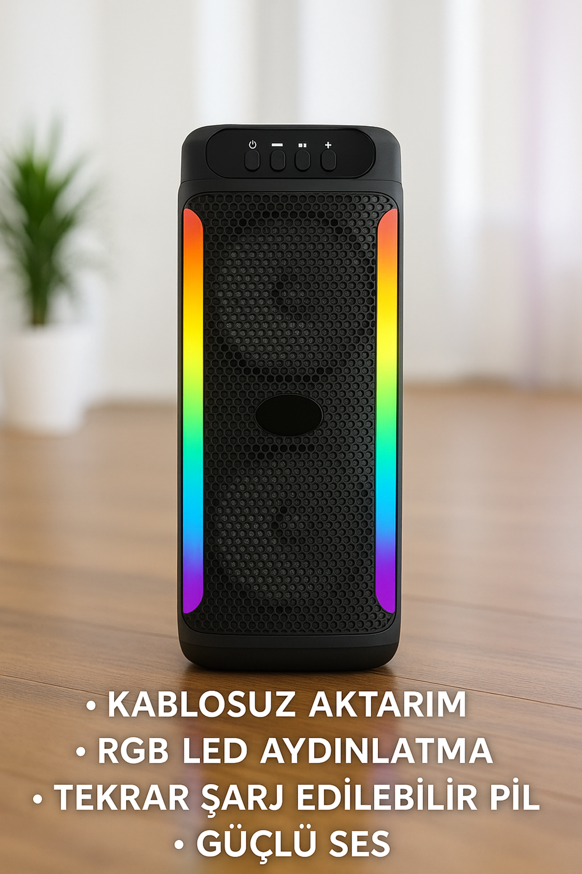Yüksek Ses Güçlü Kablosuz Hoparlör  Karaoke Mikrofonlu