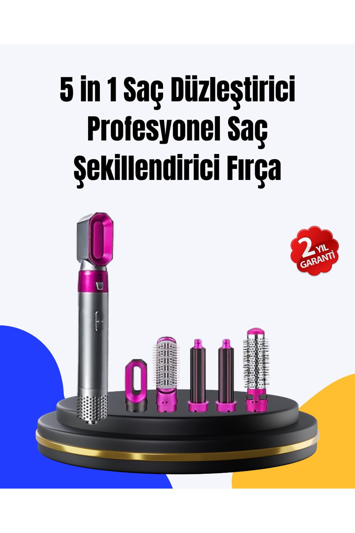 5 Parça Saç Şekillendirme Seti Düzleştirme Dalga ve Bukle Yapma